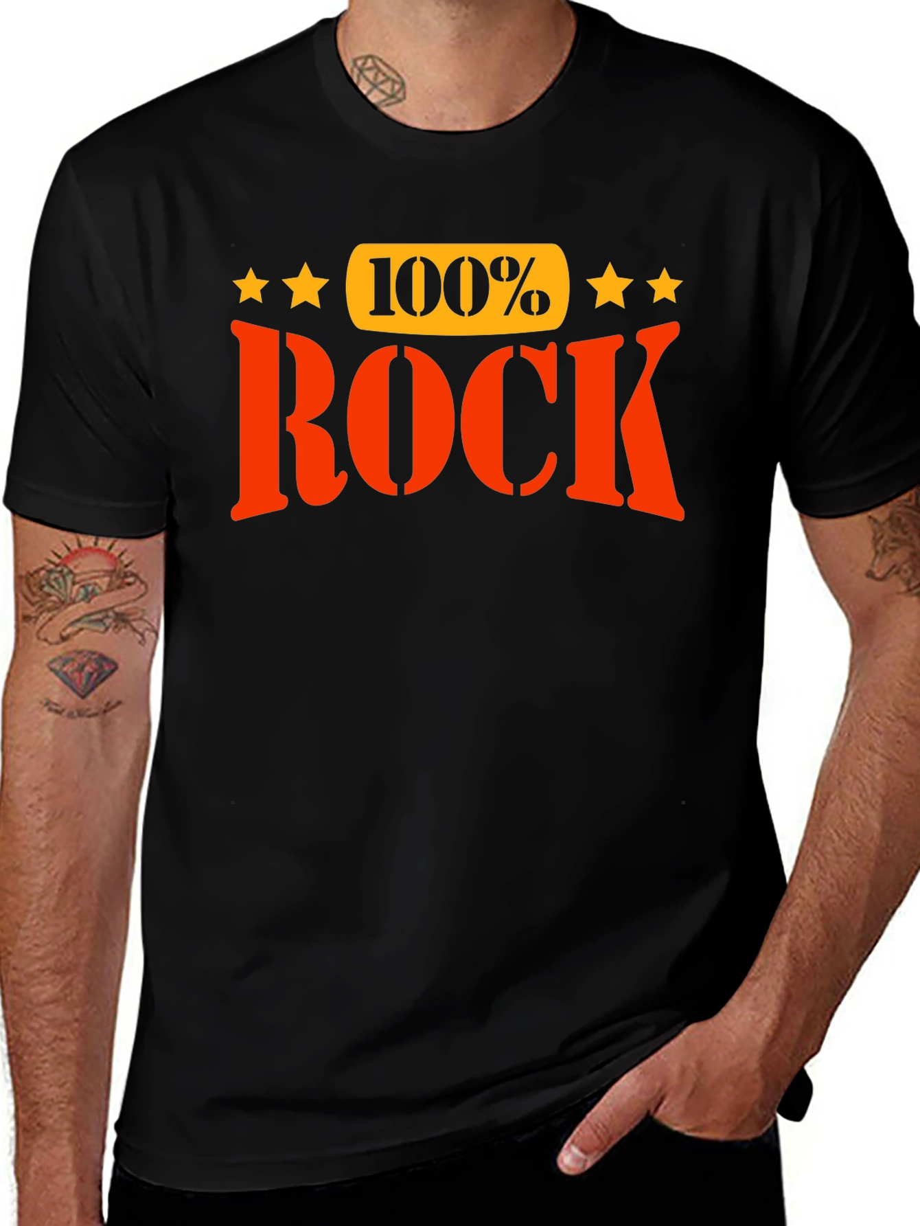 Variant 5 of 100% Rock Graphic T-Shirt - Bold Statement Tee
