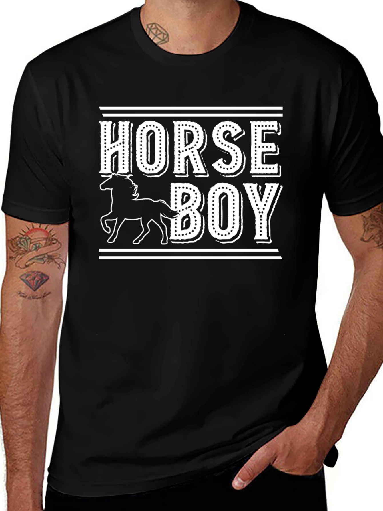 Variant 8 of Horse Boy T-Shirt - Black