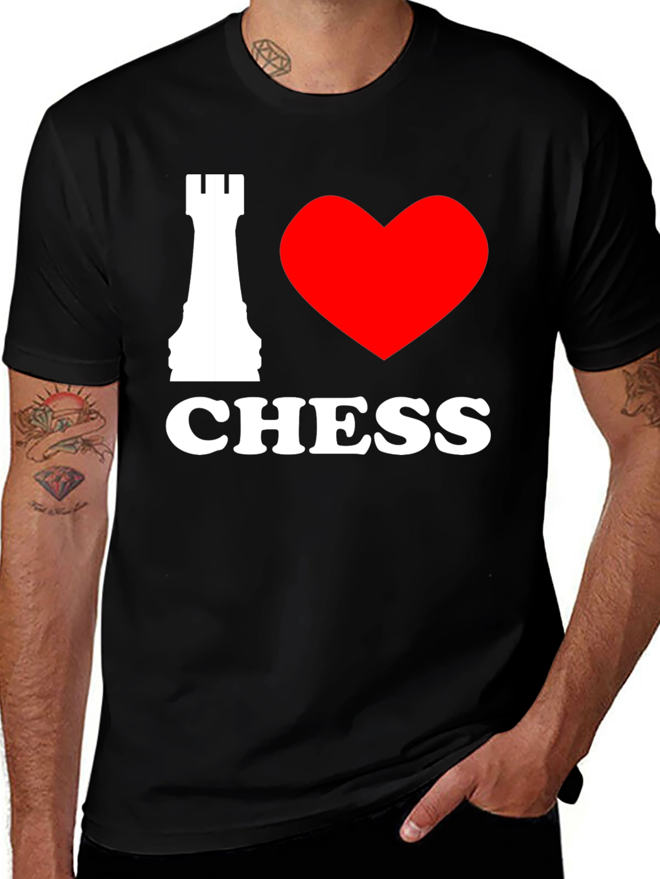 I Heart Chess Black T-Shirt