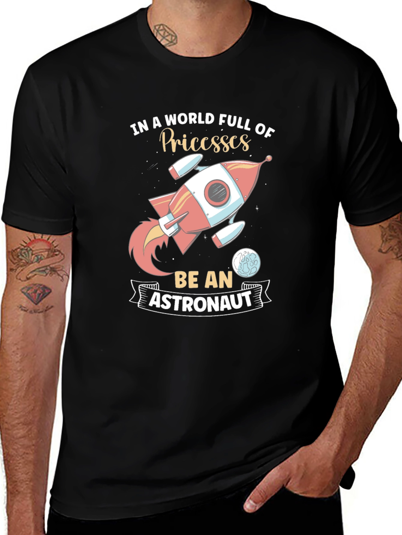 Variant 28 of Be An Astronaut Graphic Tee - Space Rocket T-Shirt