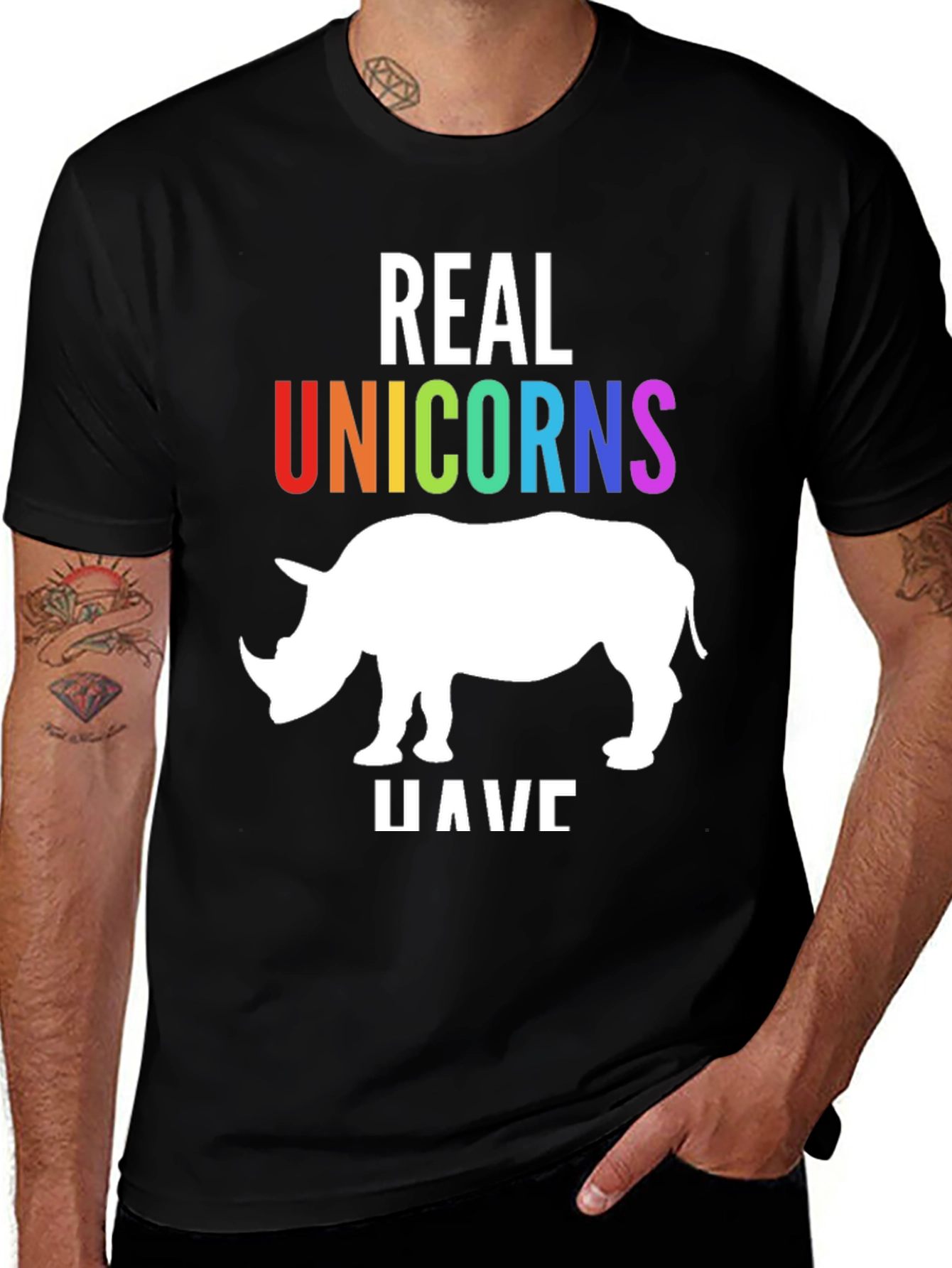 Variant 15 of Real Unicorns Have Horns T-Shirt - Rhino Graphic Tee