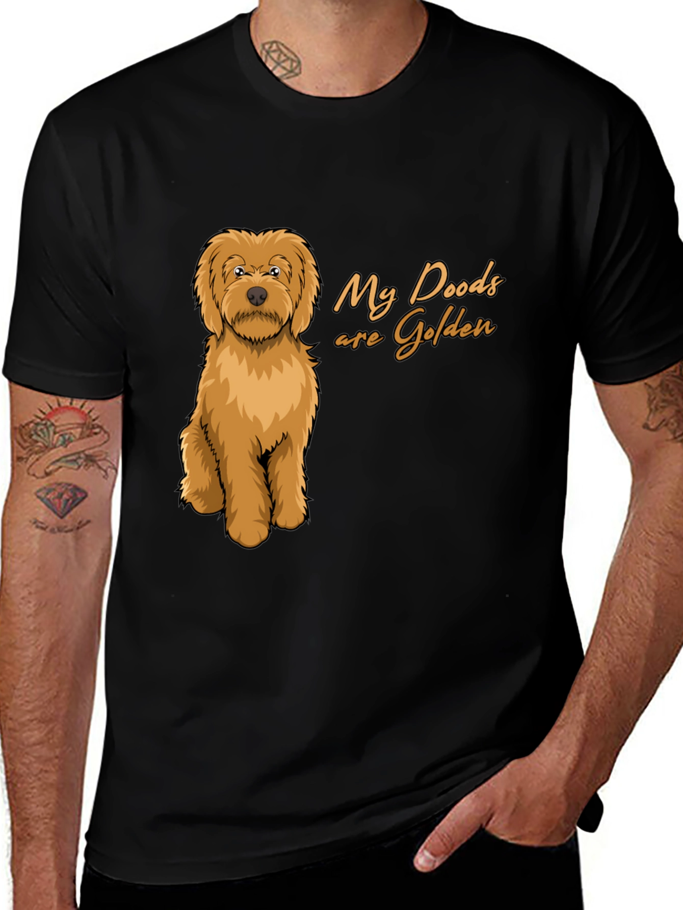Golden Doodle Dog T-Shirt - "My Doods are Golden"