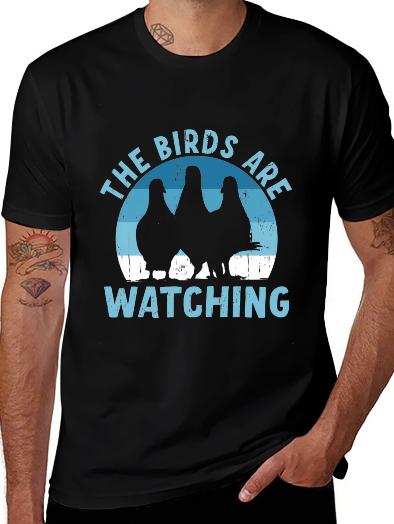 Variant 18 of The Birds Are Watching T-Shirt - Funny Bird Lover Tee