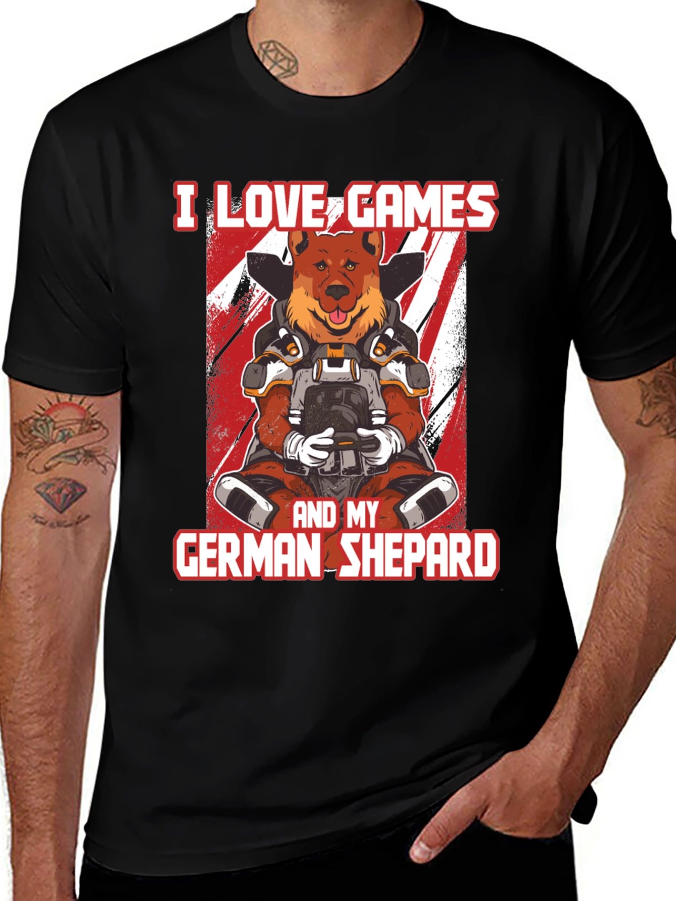 Variant 18 of Gamer German Shepherd T-Shirt