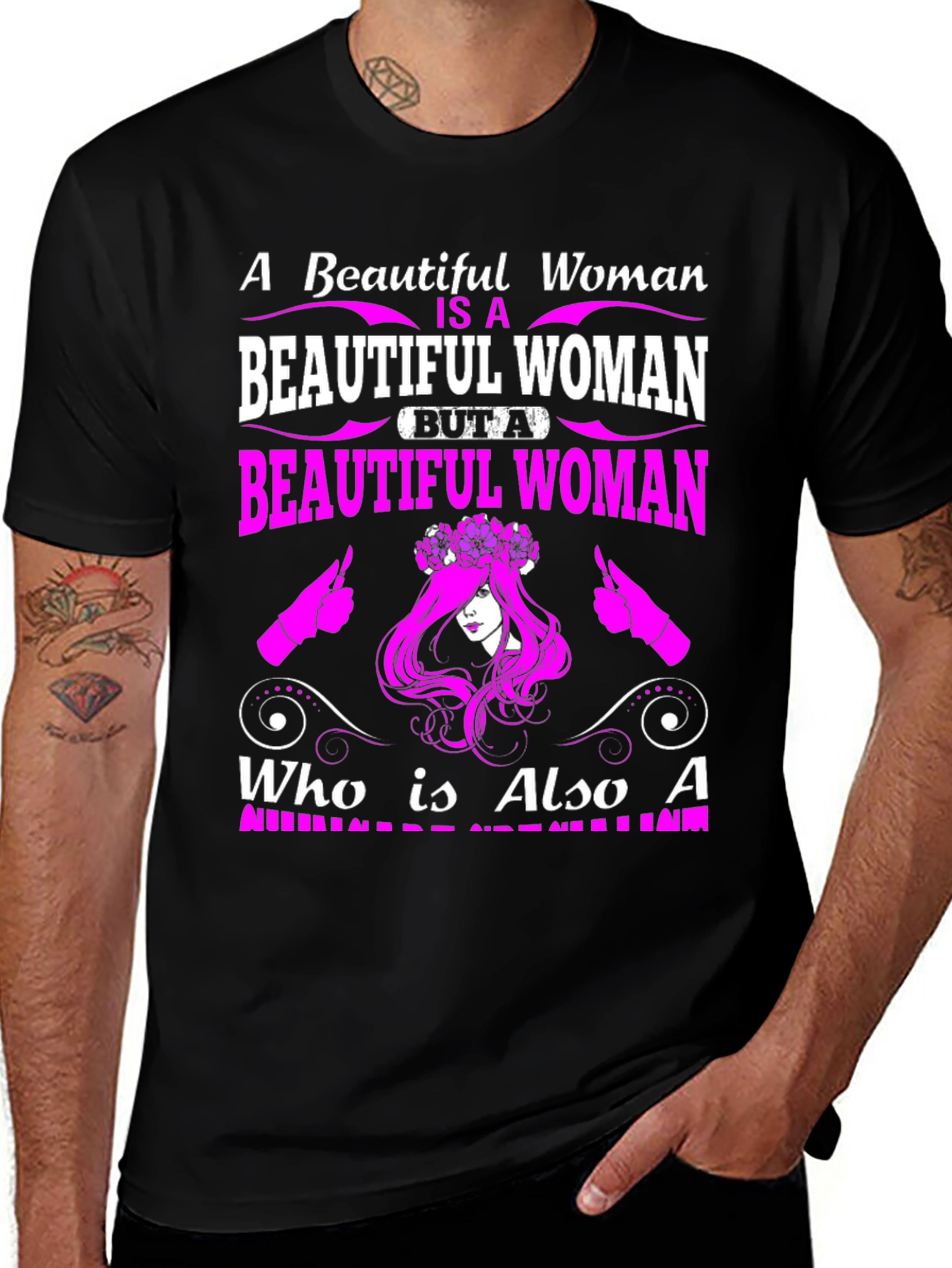 Variant 5 of Beautiful Woman Graphic Tee - Premium Quality