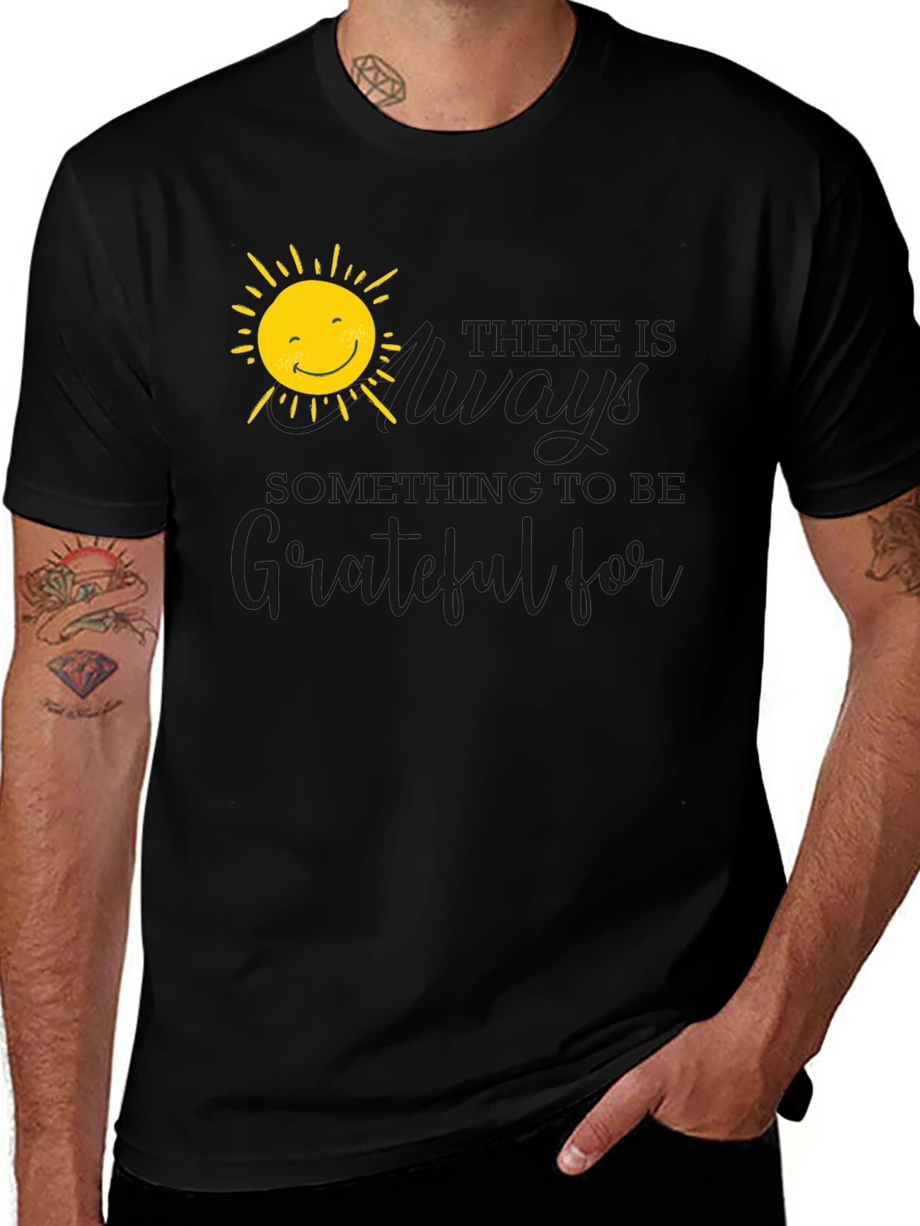 Grateful Sun Graphic Tee - Positive Vibes T-Shirt