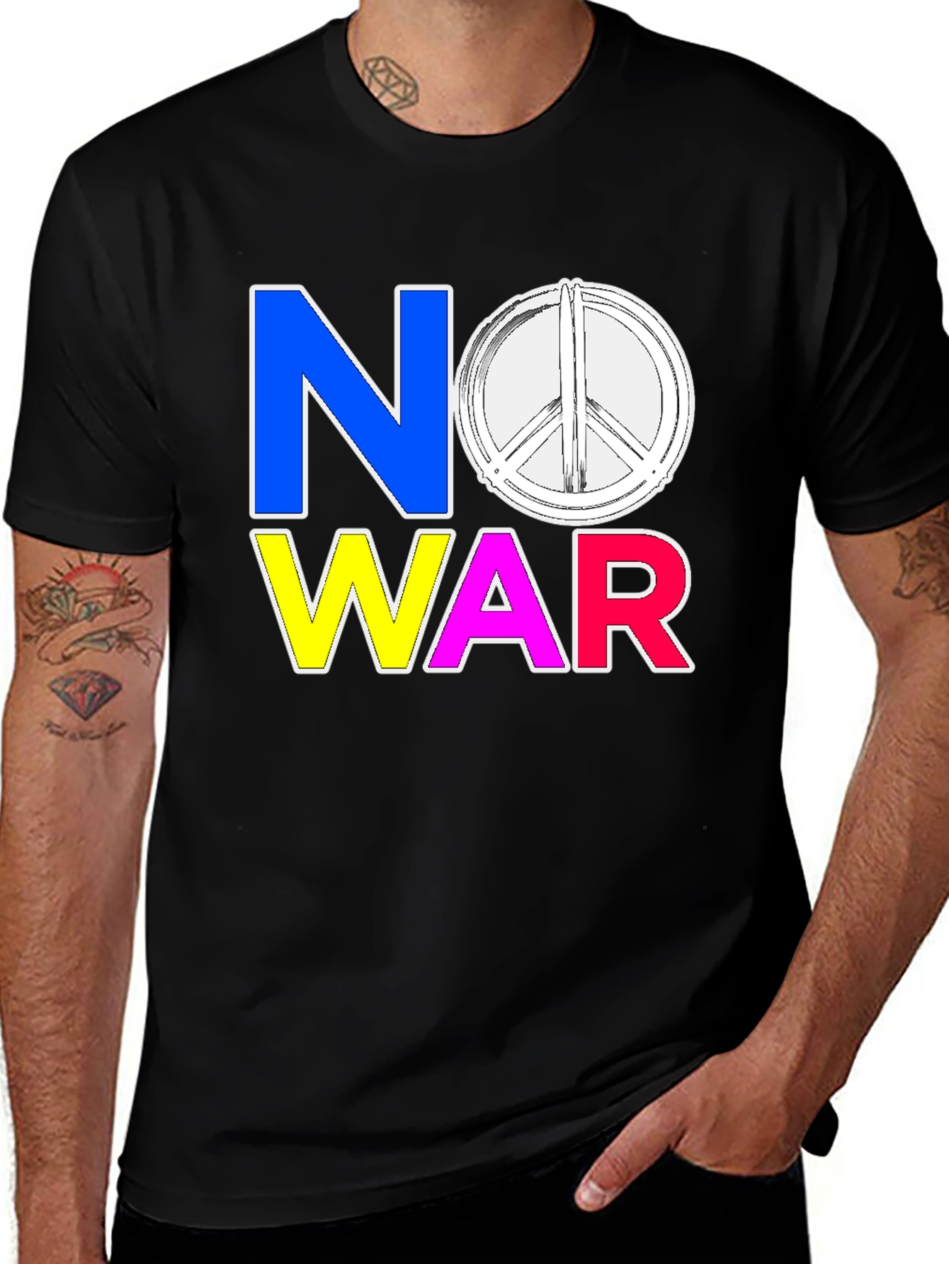 Variant 21 of No War Peace Sign Graphic T-Shirt