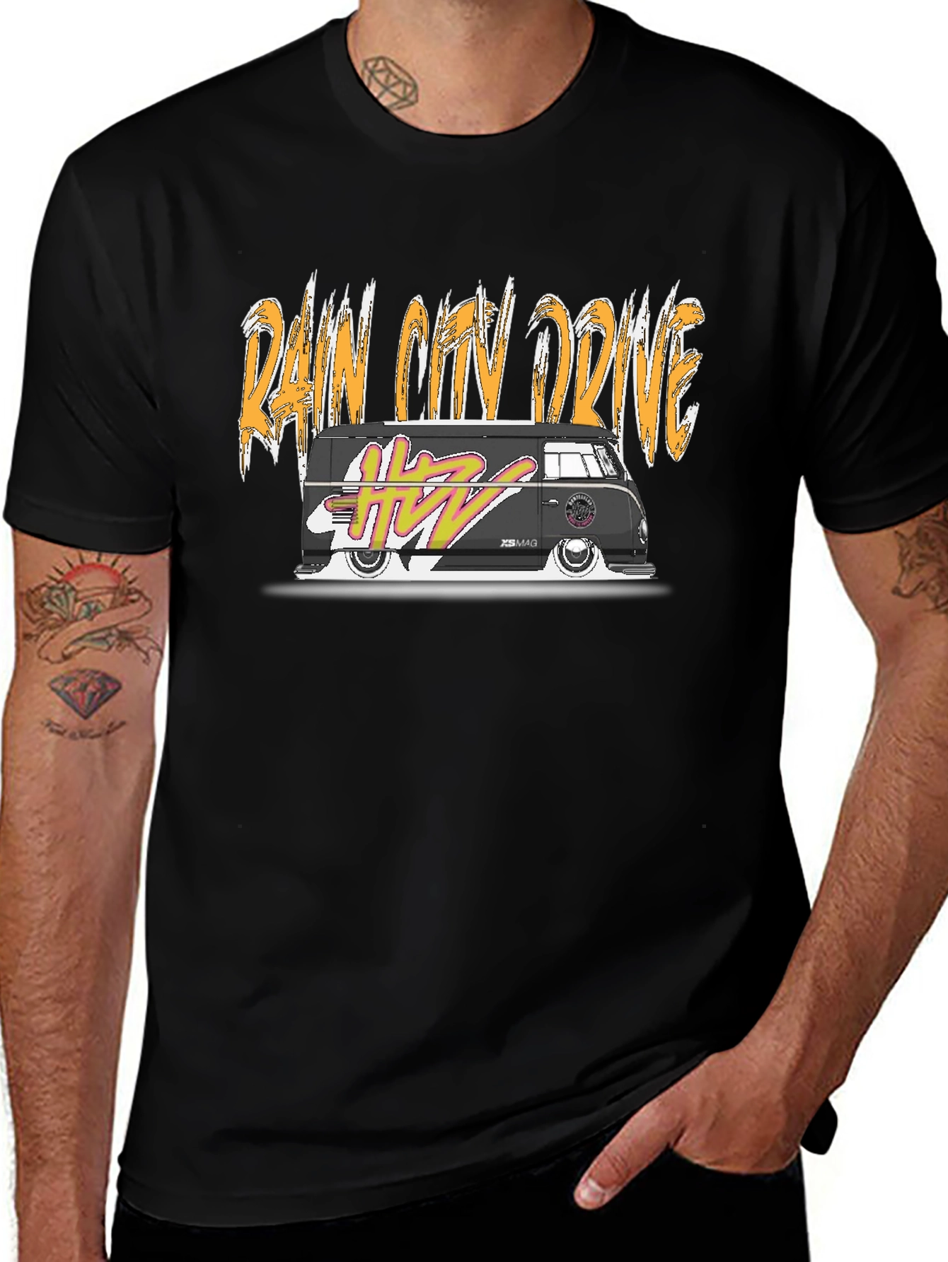 Variant 4 of Rain City Drive VW Bus Graphic T-Shirt