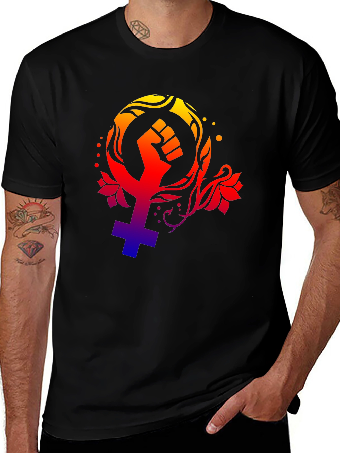 Variant 14 of Feminist Fist Symbol T-Shirt - Empowering Design