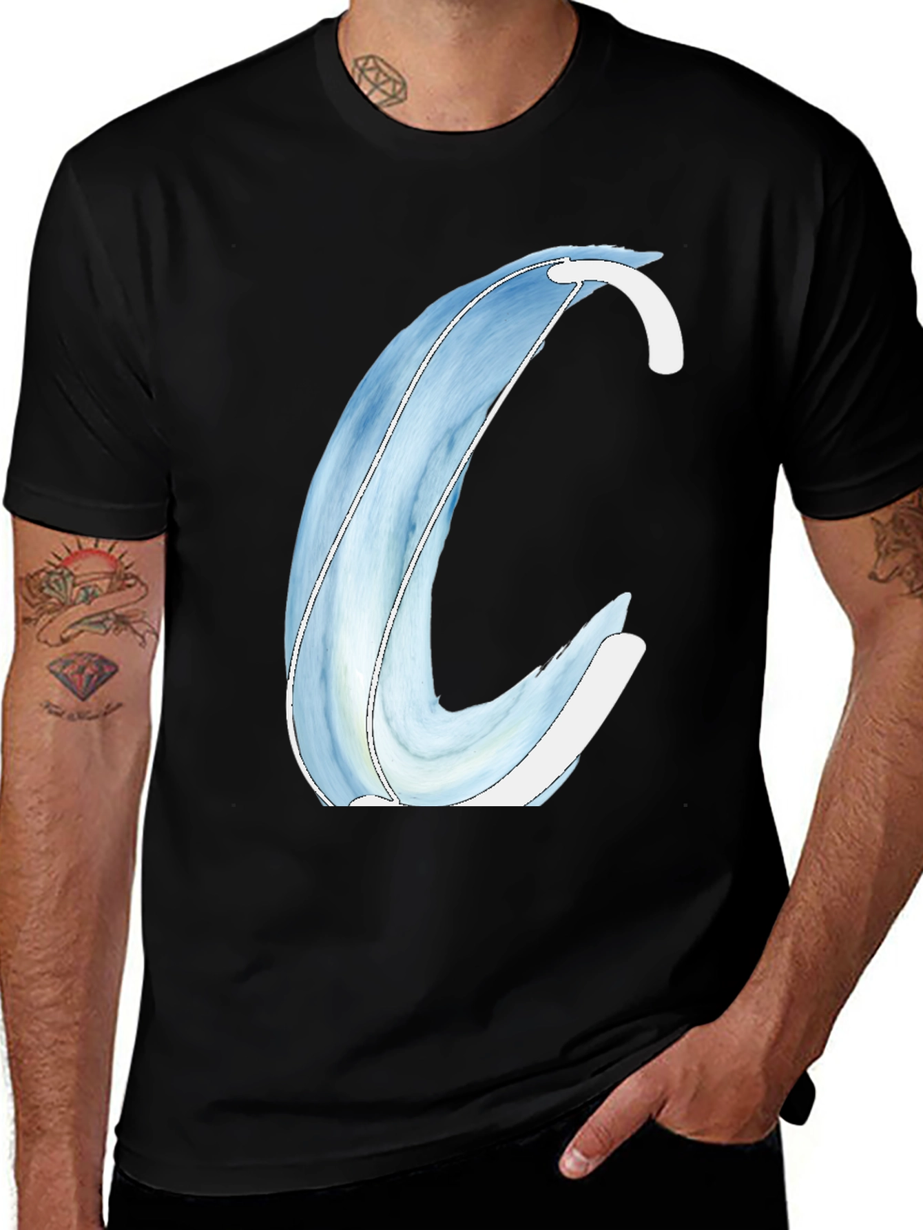 Abstract C Letter Tee - Stylish Graphic T-Shirt