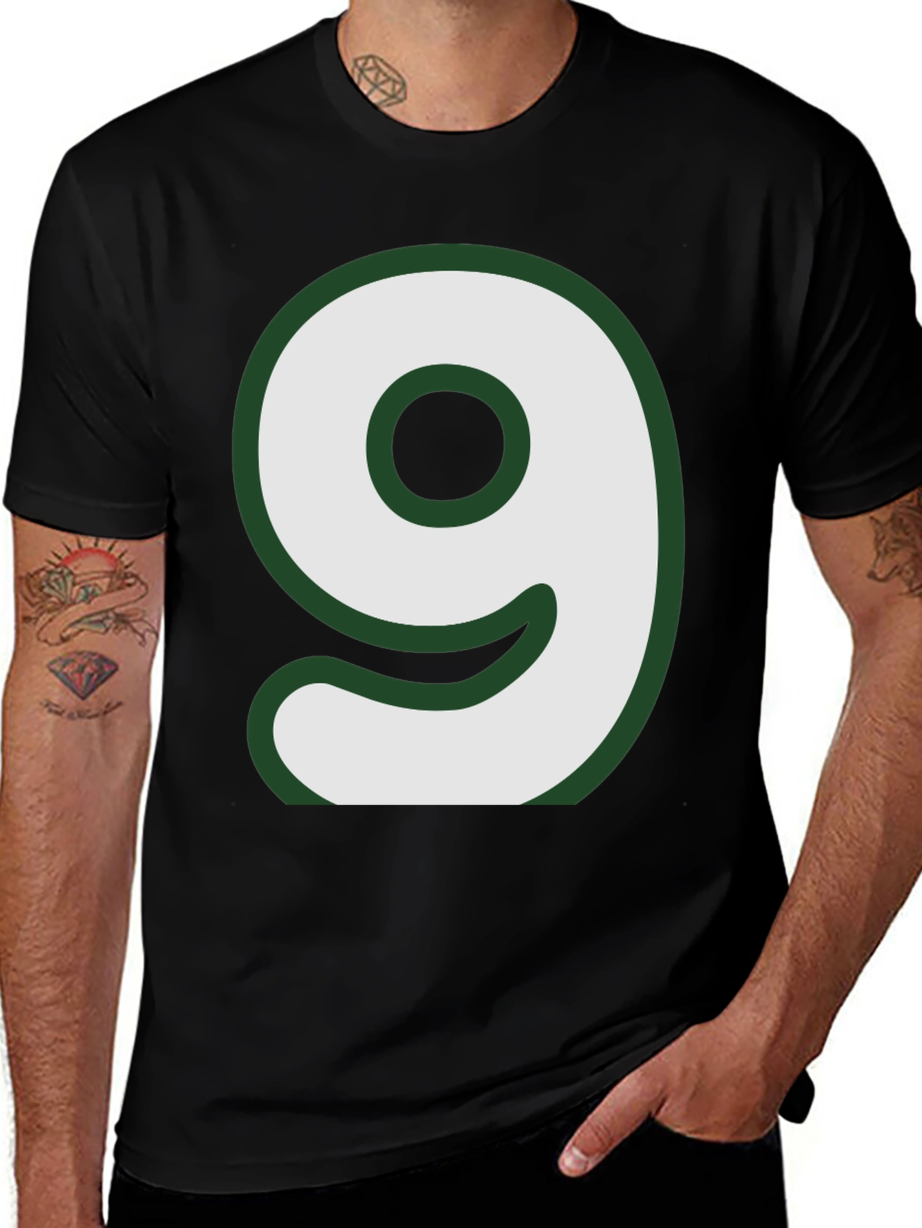 Black Number 9 Graphic T-Shirt - Casual Style main image
