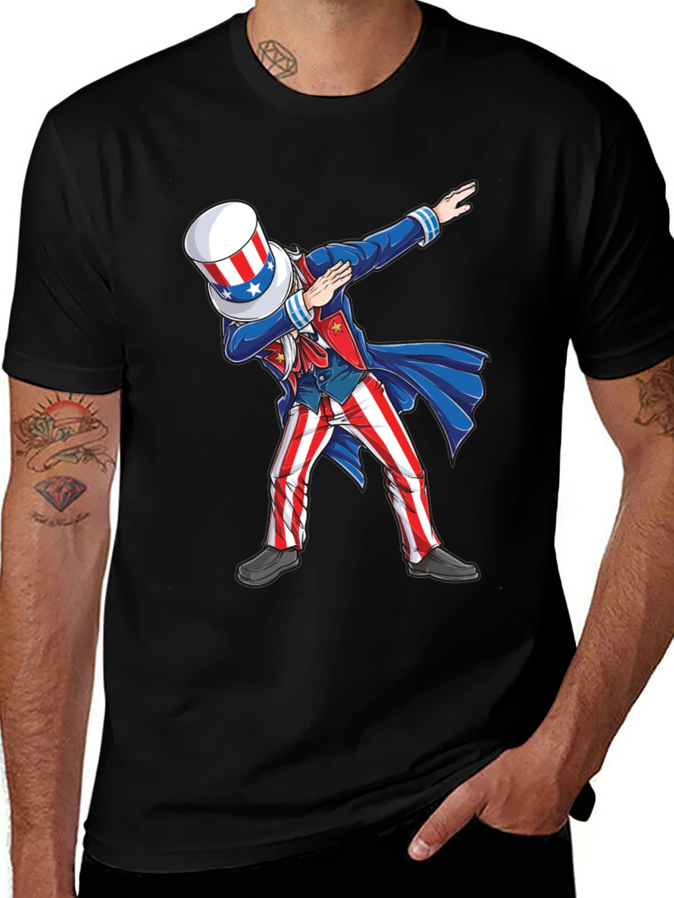 Uncle Sam Dabbing Graphic T-Shirt