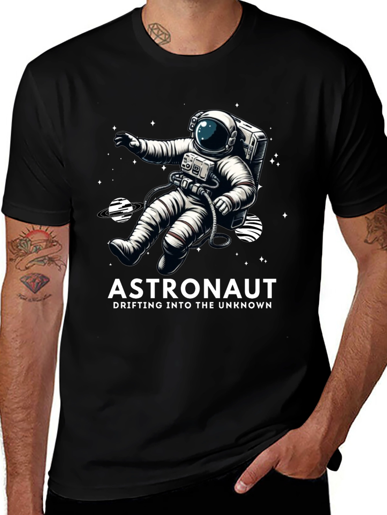 Variant 12 of Astronaut Graphic T-Shirt - Drifting into the Unknown