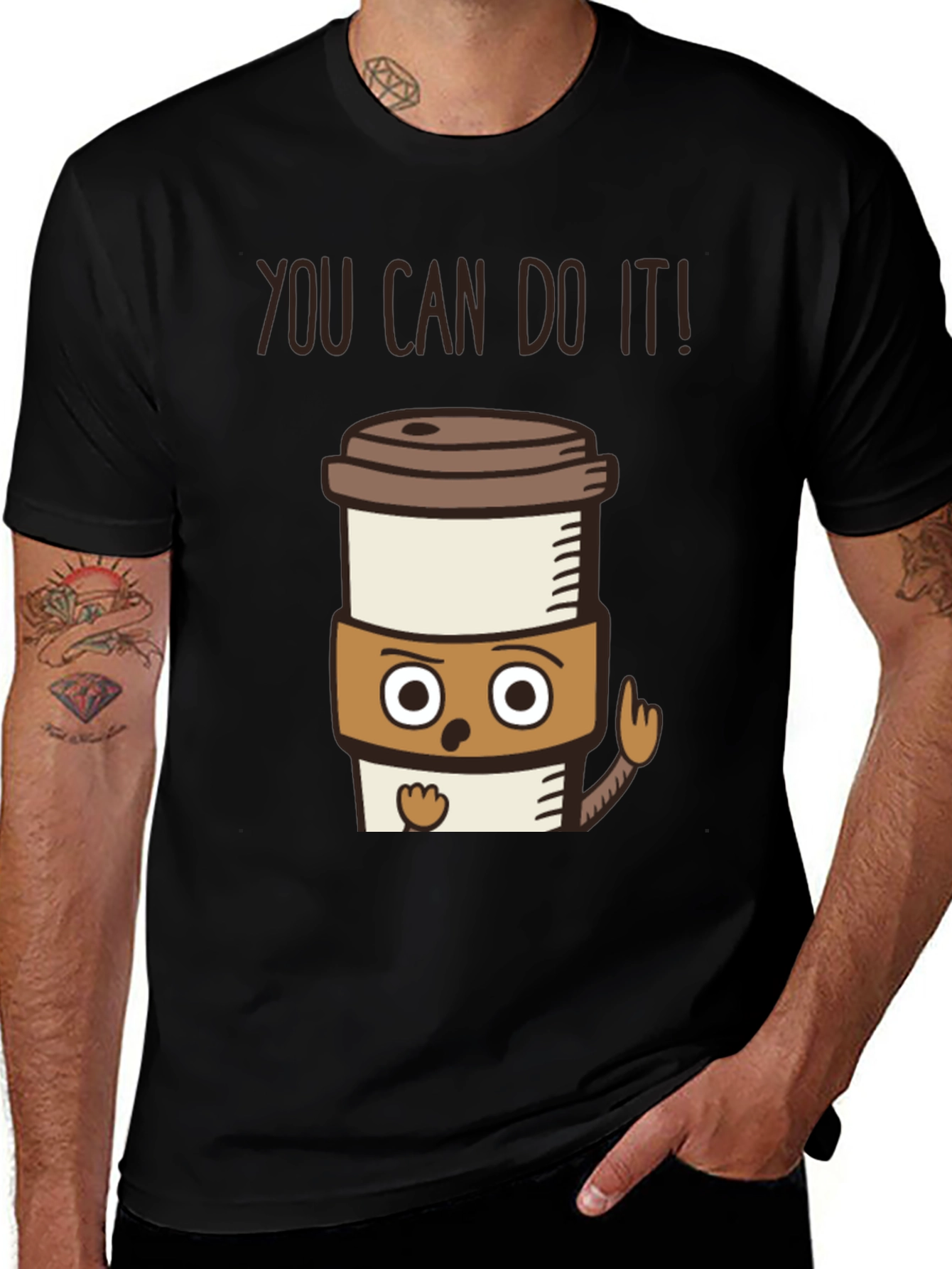 Variant 10 of Motivational Coffee T-Shirt - You Can Do It!