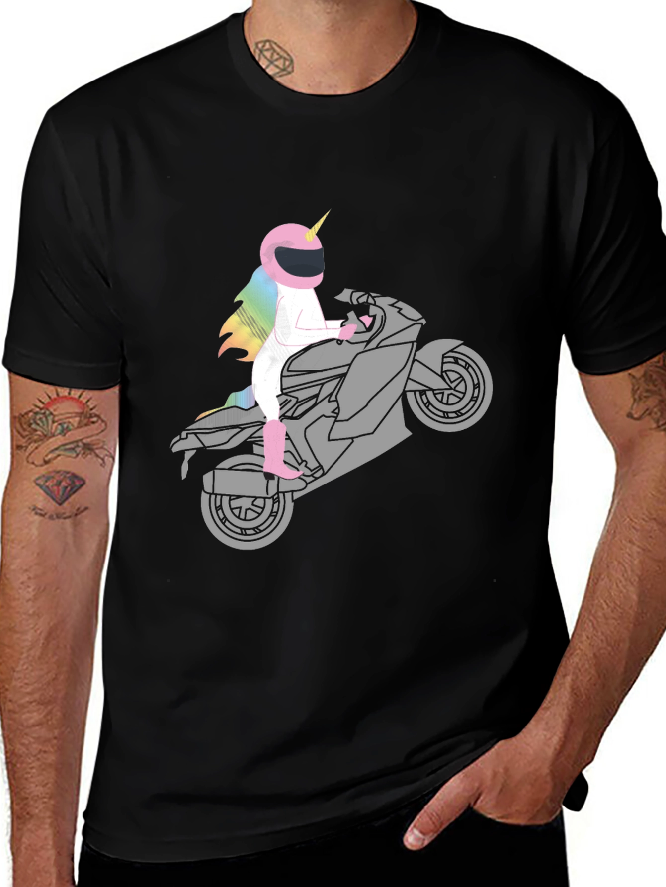 Variant 8 of Unicorn Rider T-Shirt - Motorcycle Graphic Tee