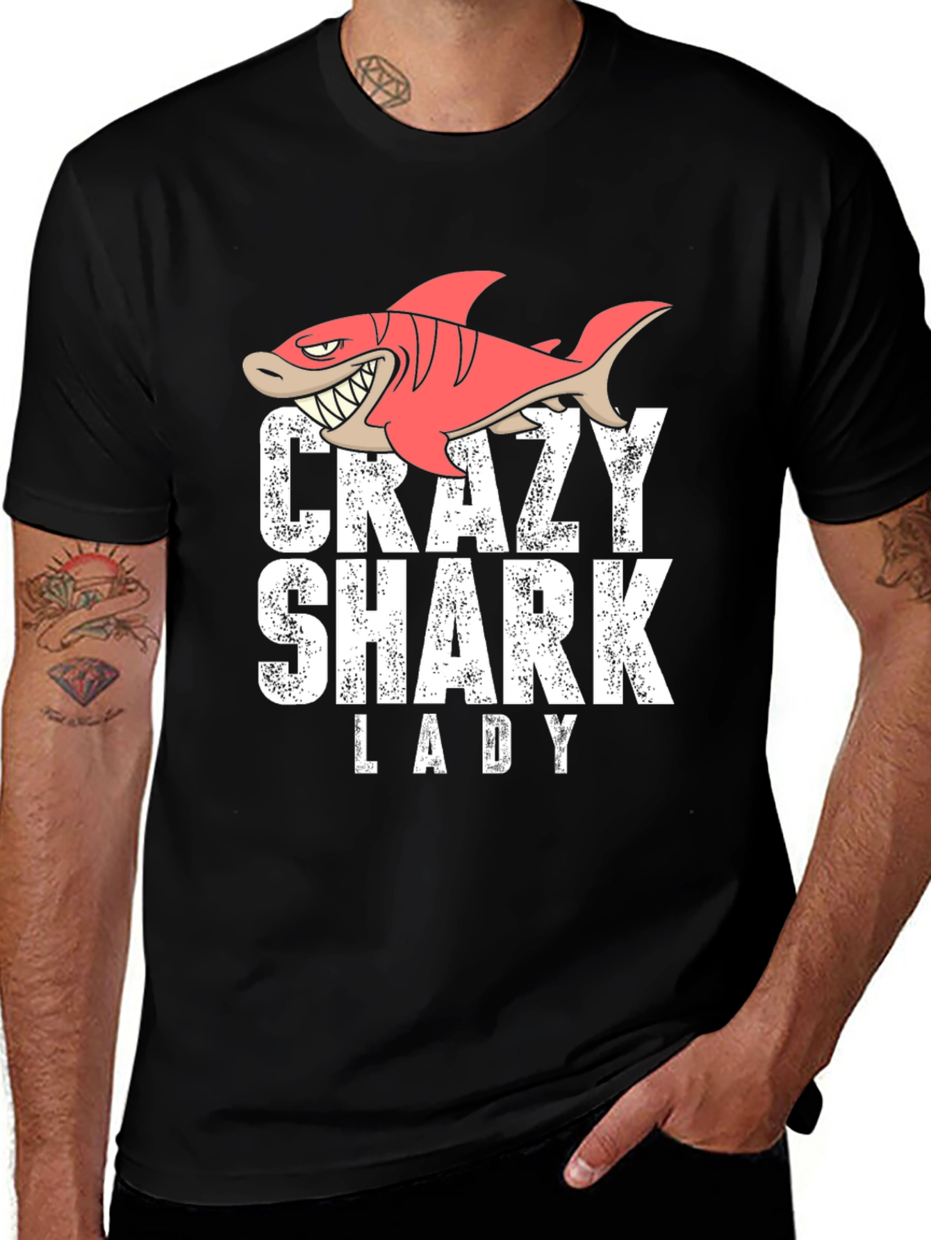 Variant 29 of Crazy Shark Lady Graphic T-Shirt