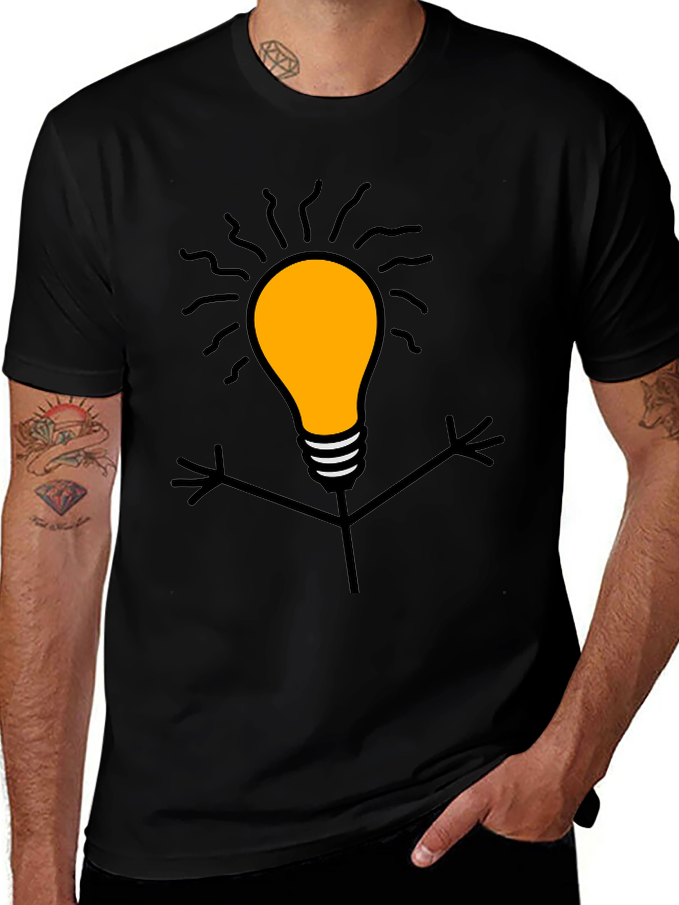 Variant 19 of Idea Man Graphic Tee - Unique Light Bulb Design