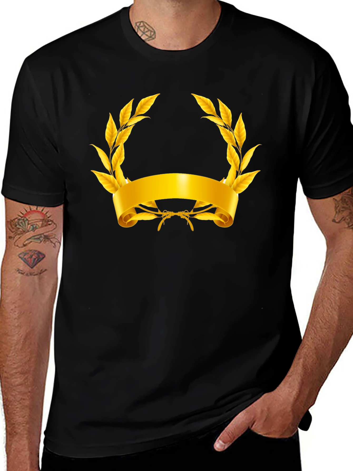 Variant 16 of Gold Laurel Wreath Graphic T-Shirt