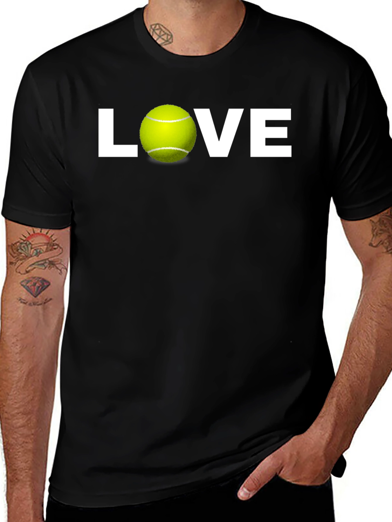 Variant 6 of Tennis Lover Black T-Shirt