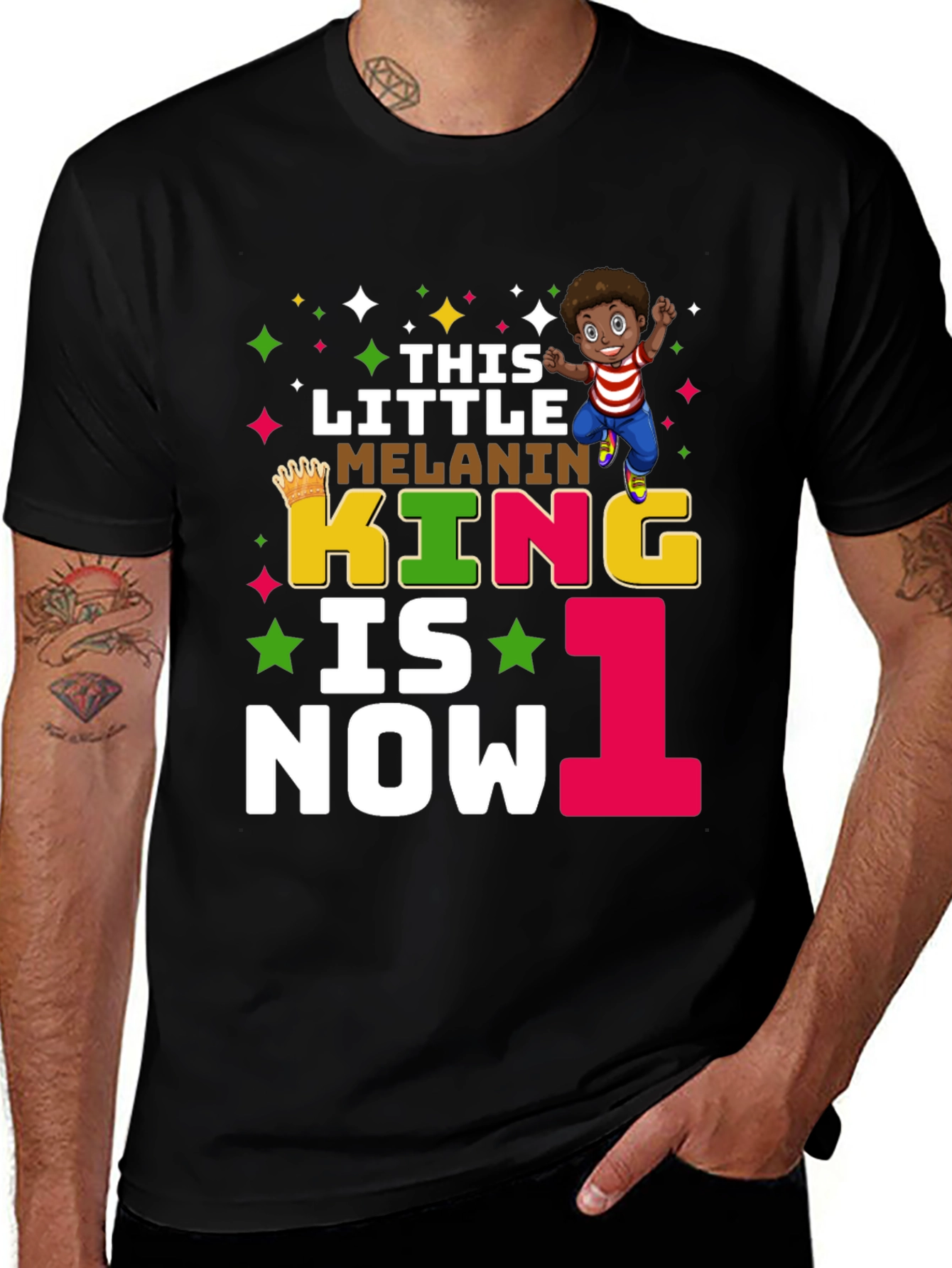 Variant 11 of This Little Melanin King is Now One T-Shirt