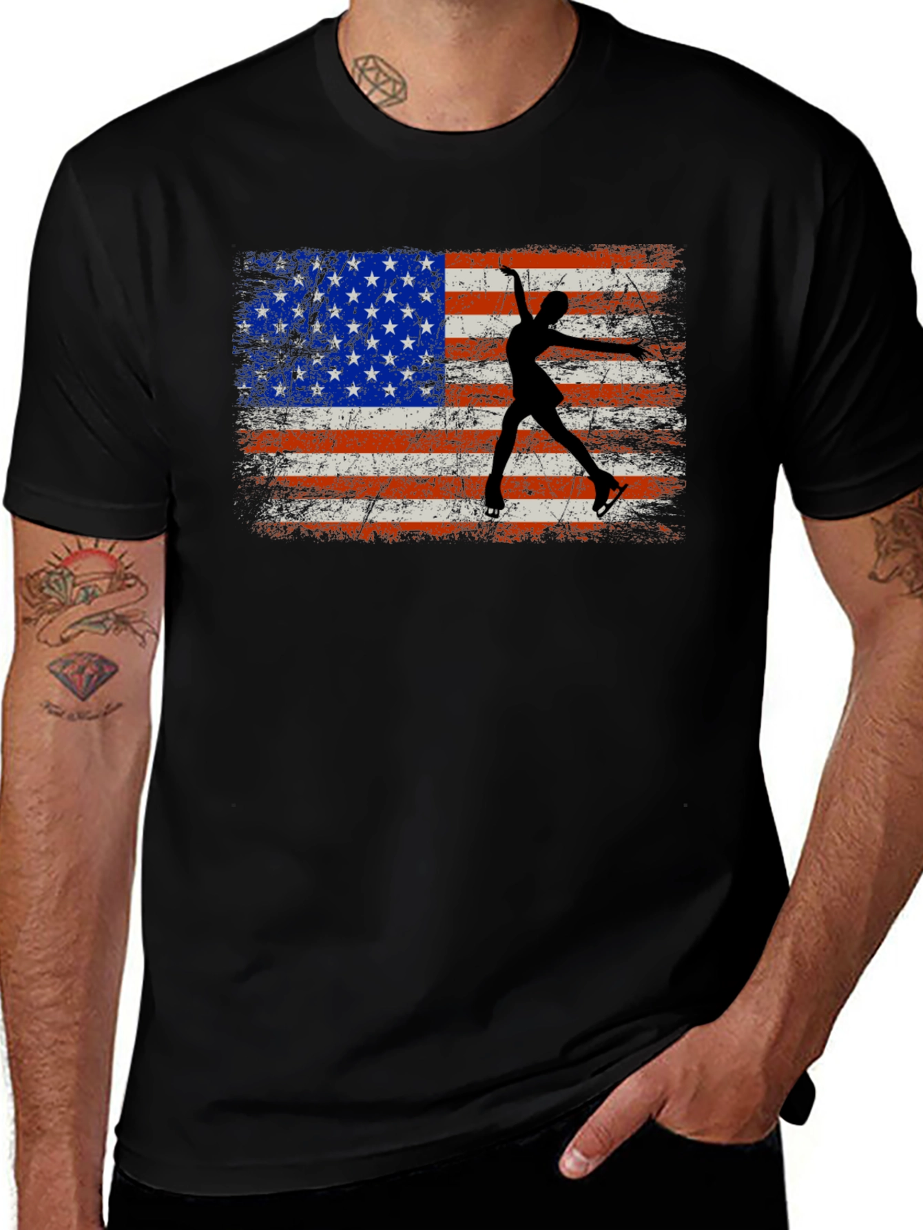 Variant 16 of American Flag Figure Skating T-Shirt