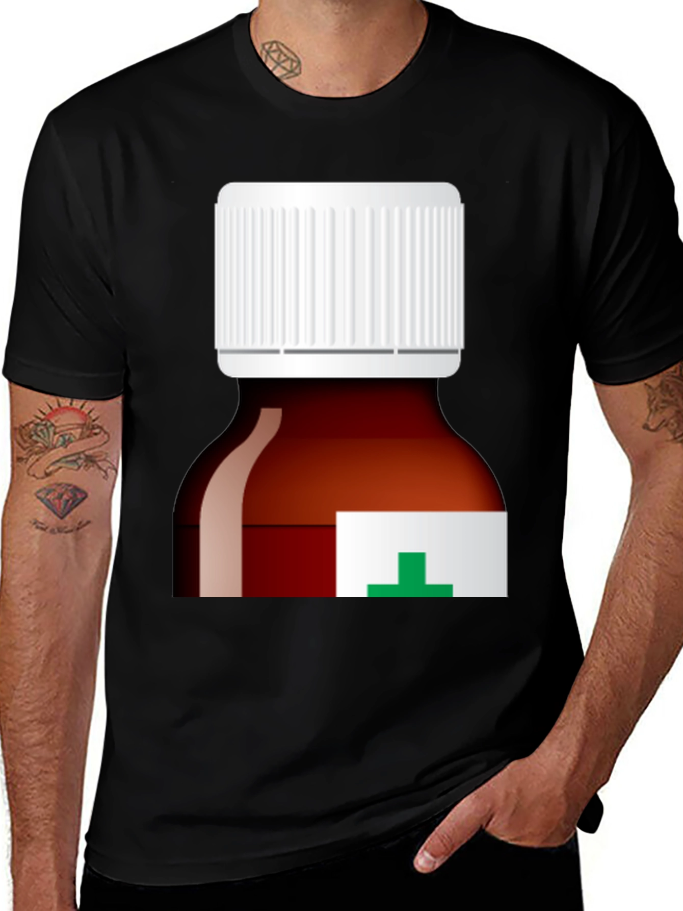Variant 5 of Medicine Bottle Graphic Tee - Novelty Doctor Humor T-Shirt