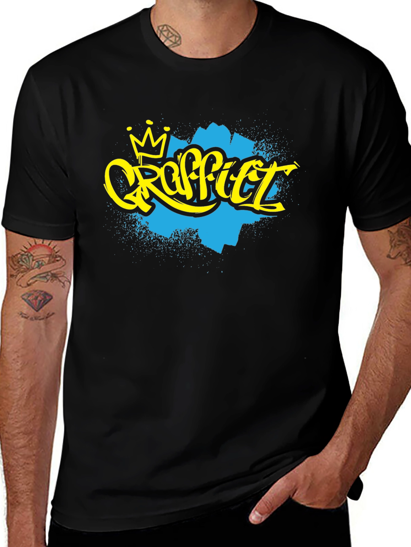 Variant 11 of Graffiti Art Crown Black T-Shirt