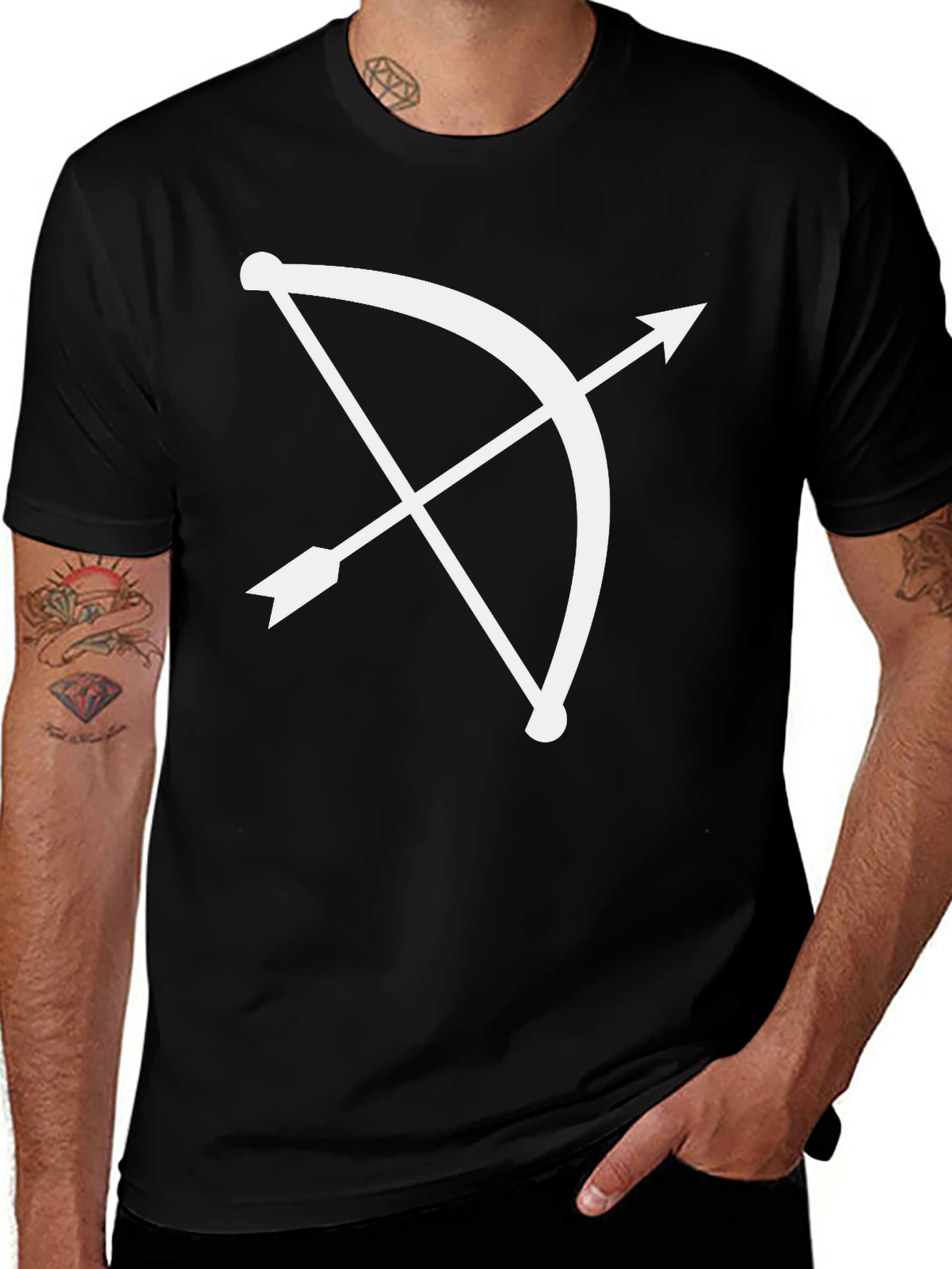 Variant 21 of Archer's Bow T-Shirt - Black Cotton Tee
