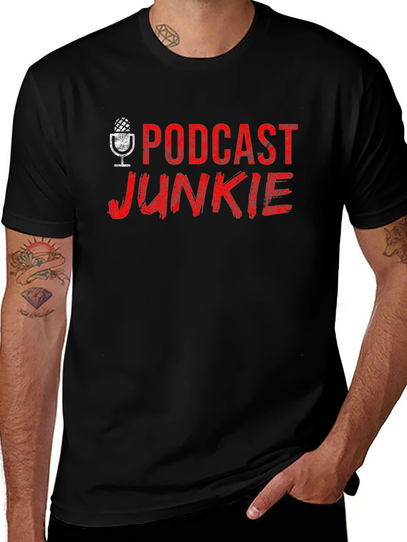 Variant 25 of Podcast Junkie Graphic Tee - Black