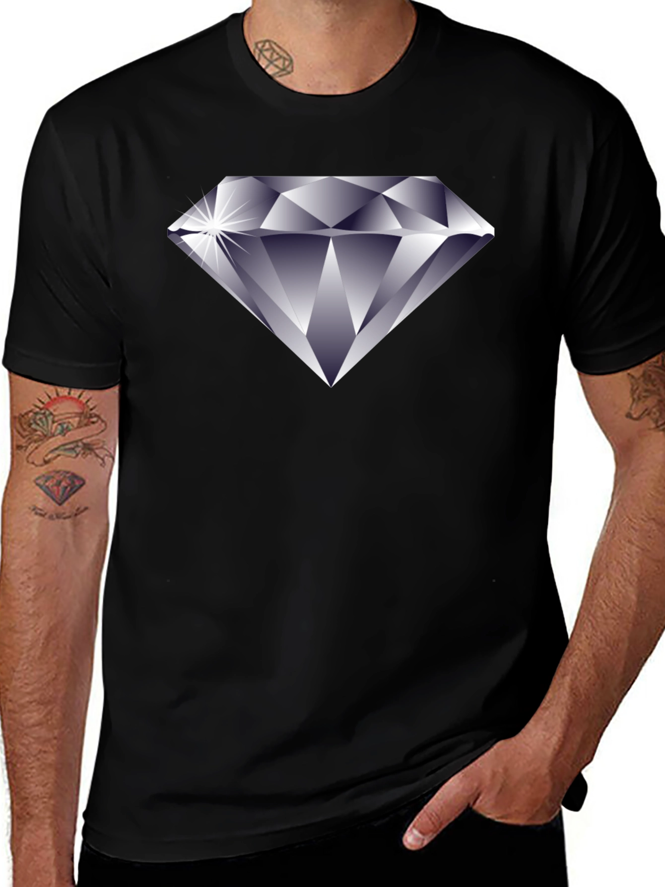 Variant 19 of Diamond Graphic Black T-Shirt