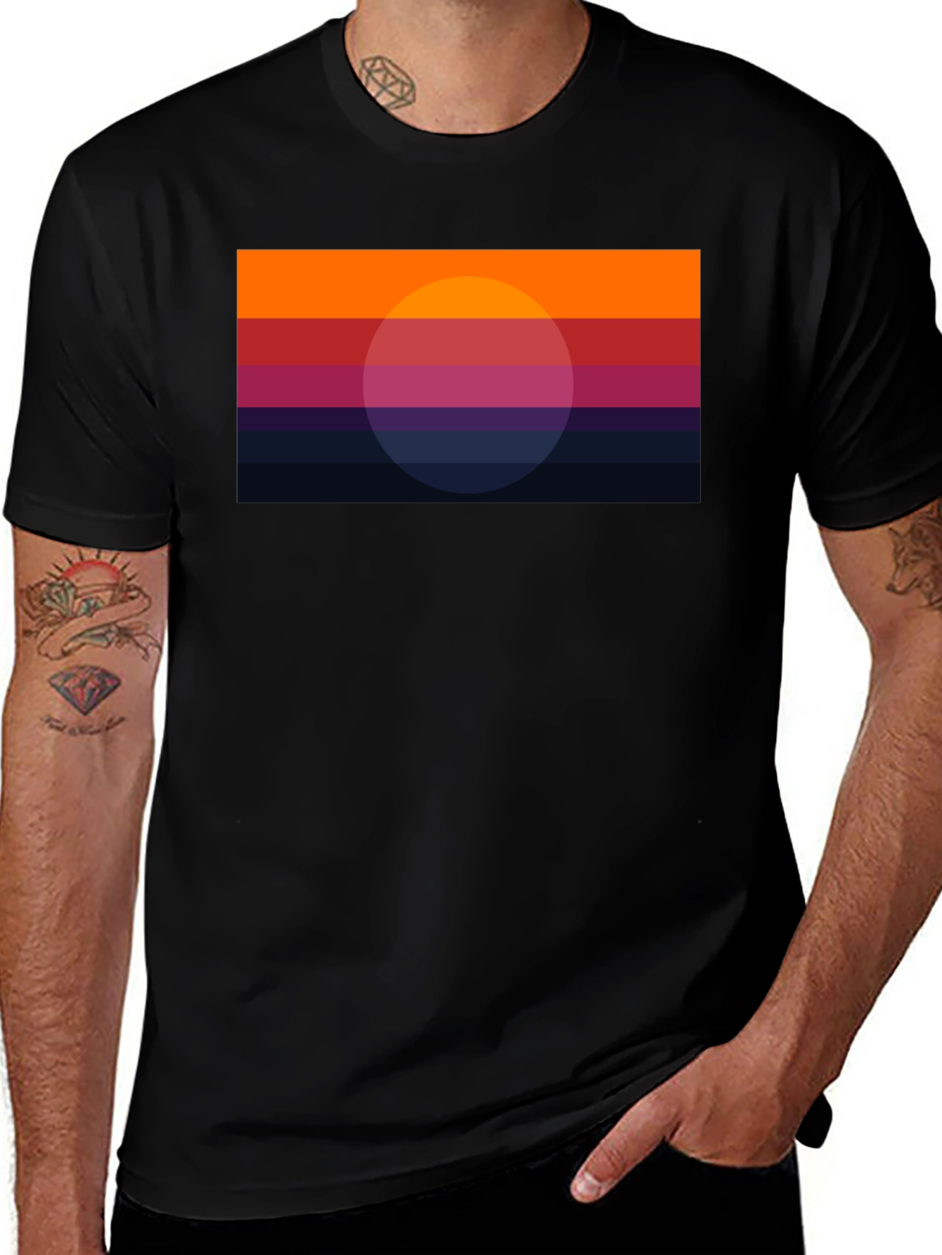 Variant 12 of Retro Sunset Graphic Tee - Stylish & Unique Design