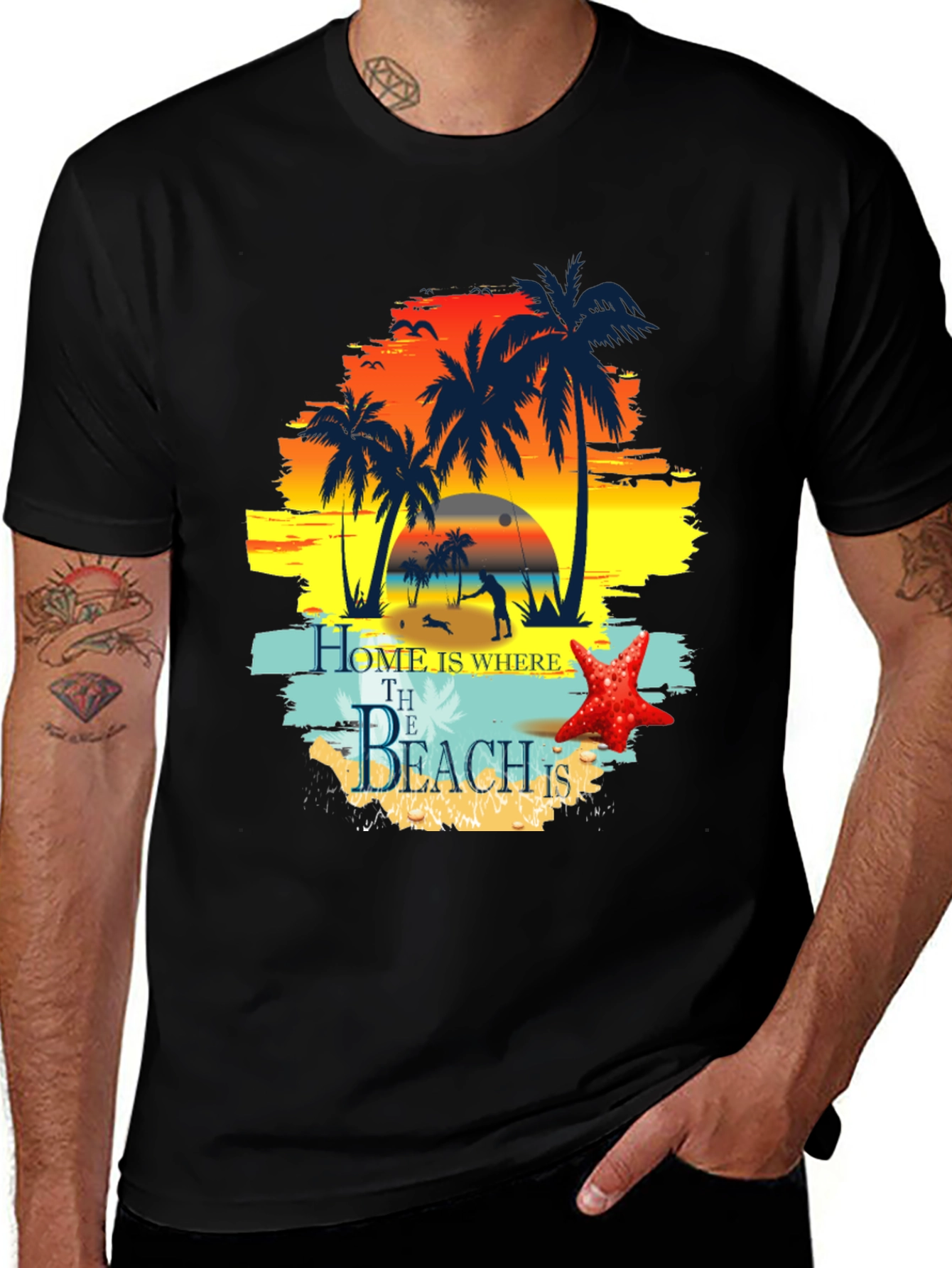 Variant 15 of Beach Vibes T-Shirt - Home is Where the Beach Is