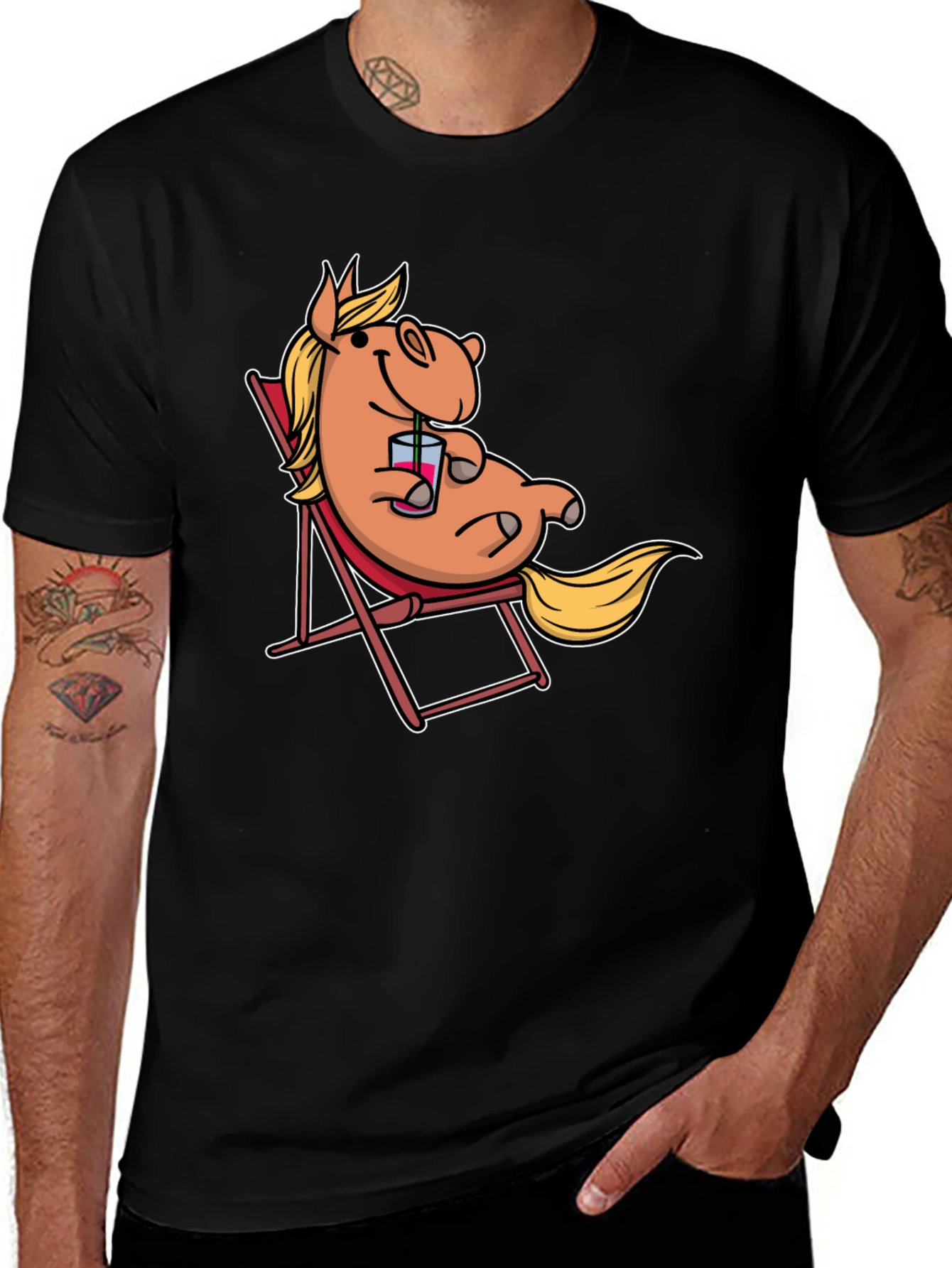 Variant 28 of Cartoon Horse Beach Relax T-Shirt