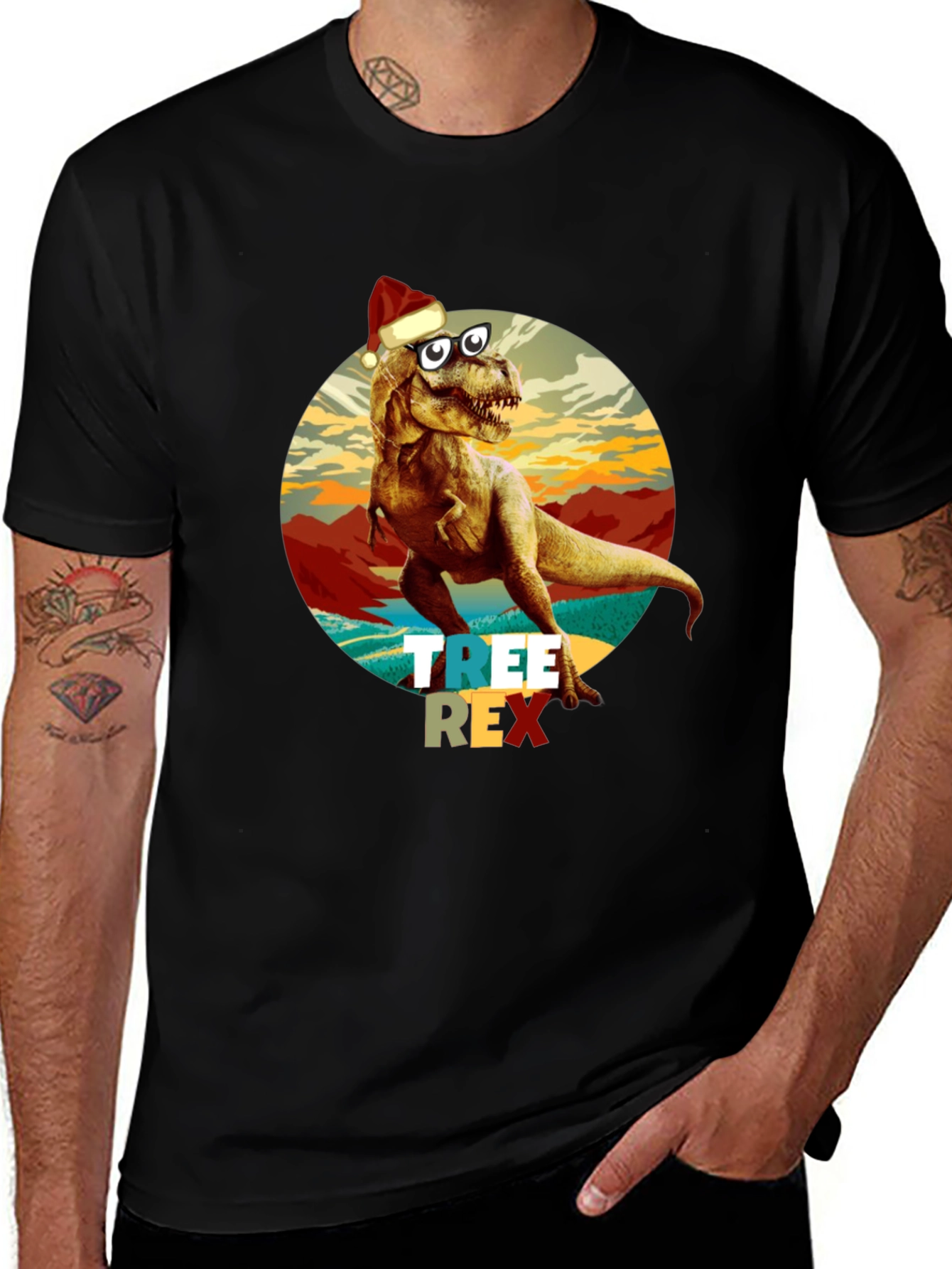 Variant 9 of Funny Christmas Dinosaur T-Rex Graphic T-Shirt