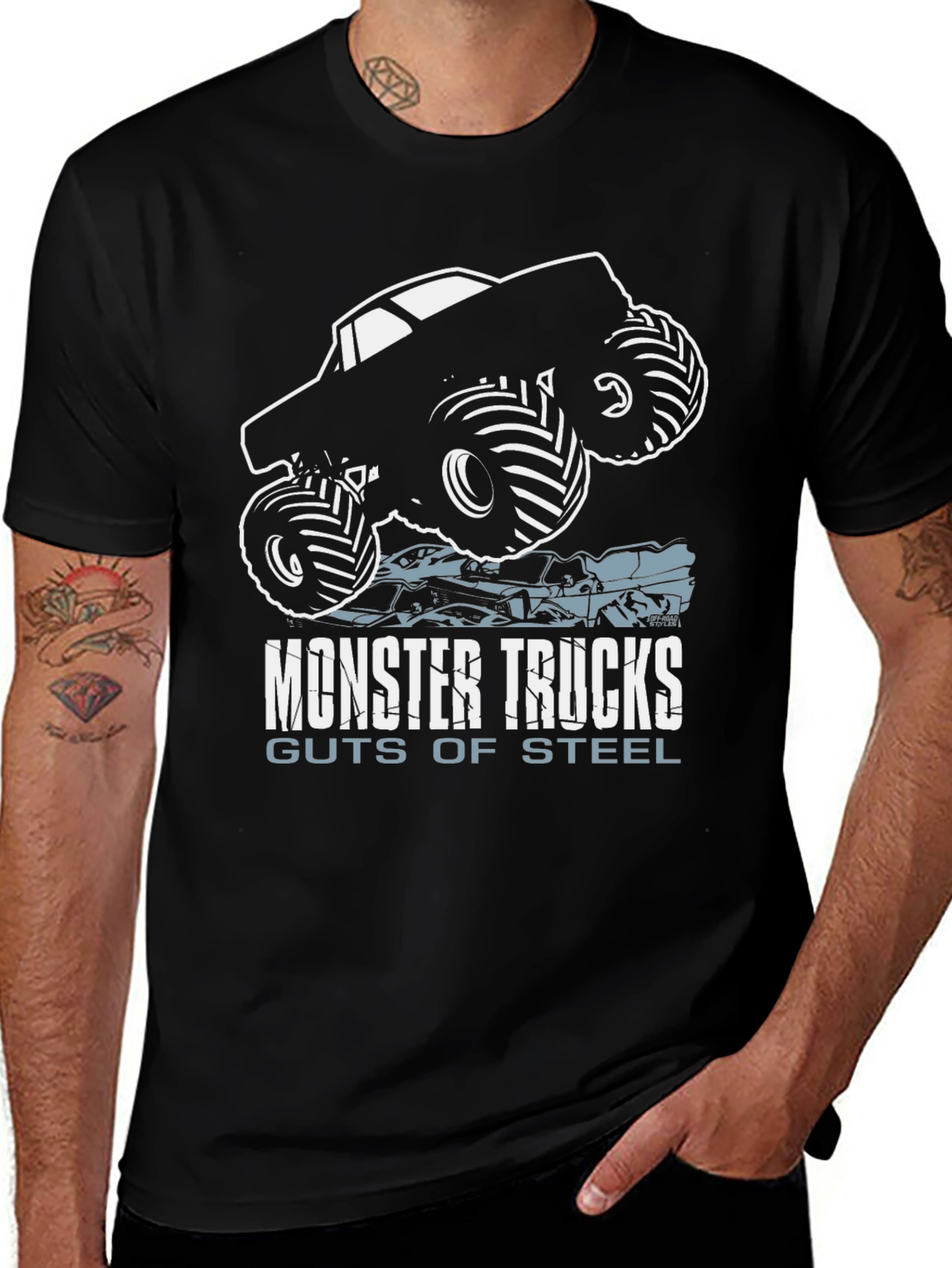 Variant 6 of Monster Truck Guts of Steel Black T-Shirt
