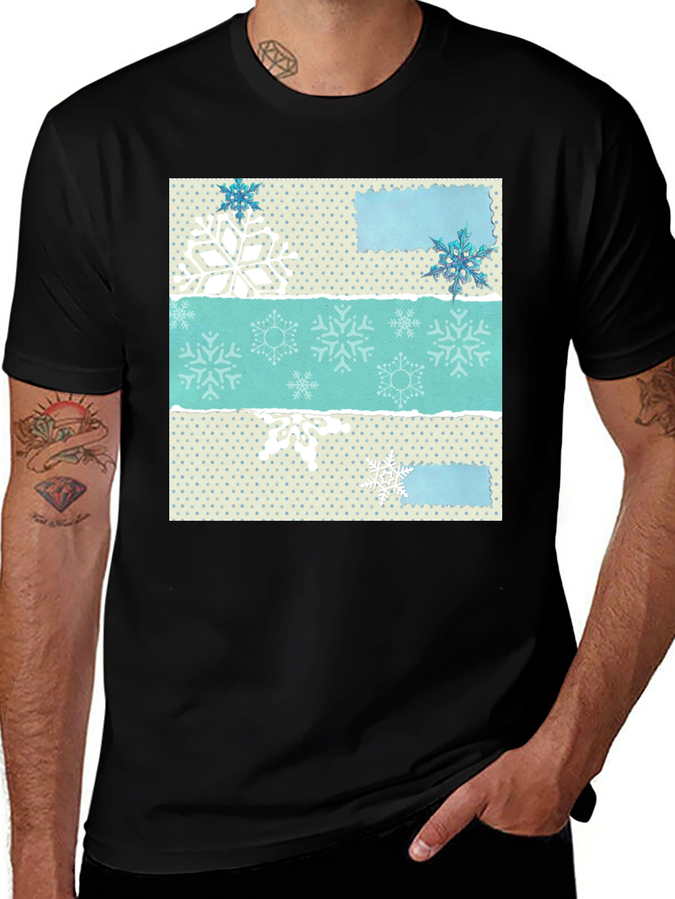 Variant 29 of Snowflake Pattern Men's Graphic Tee