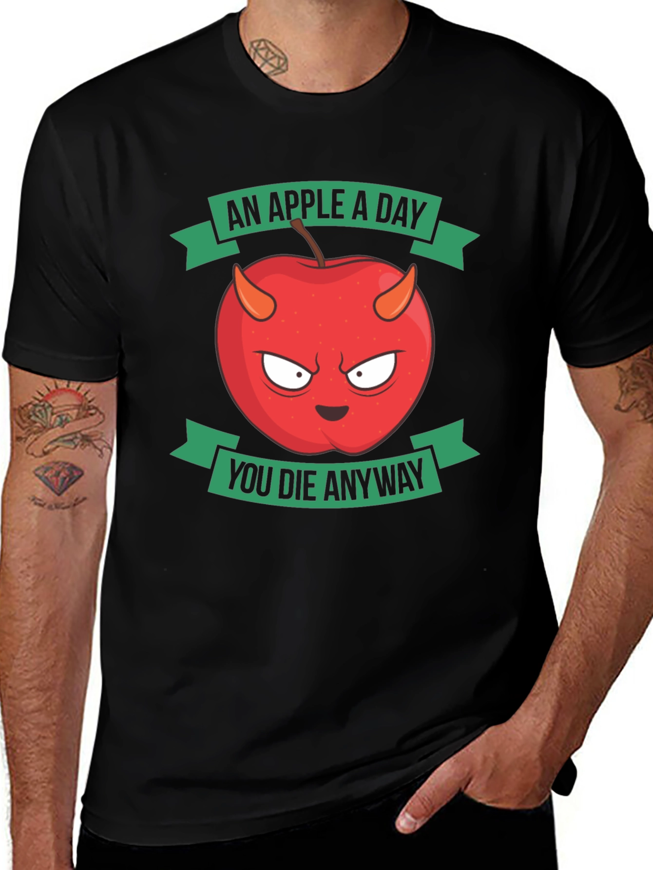 Variant 15 of An Apple A Day You Die Anyway Funny T-Shirt