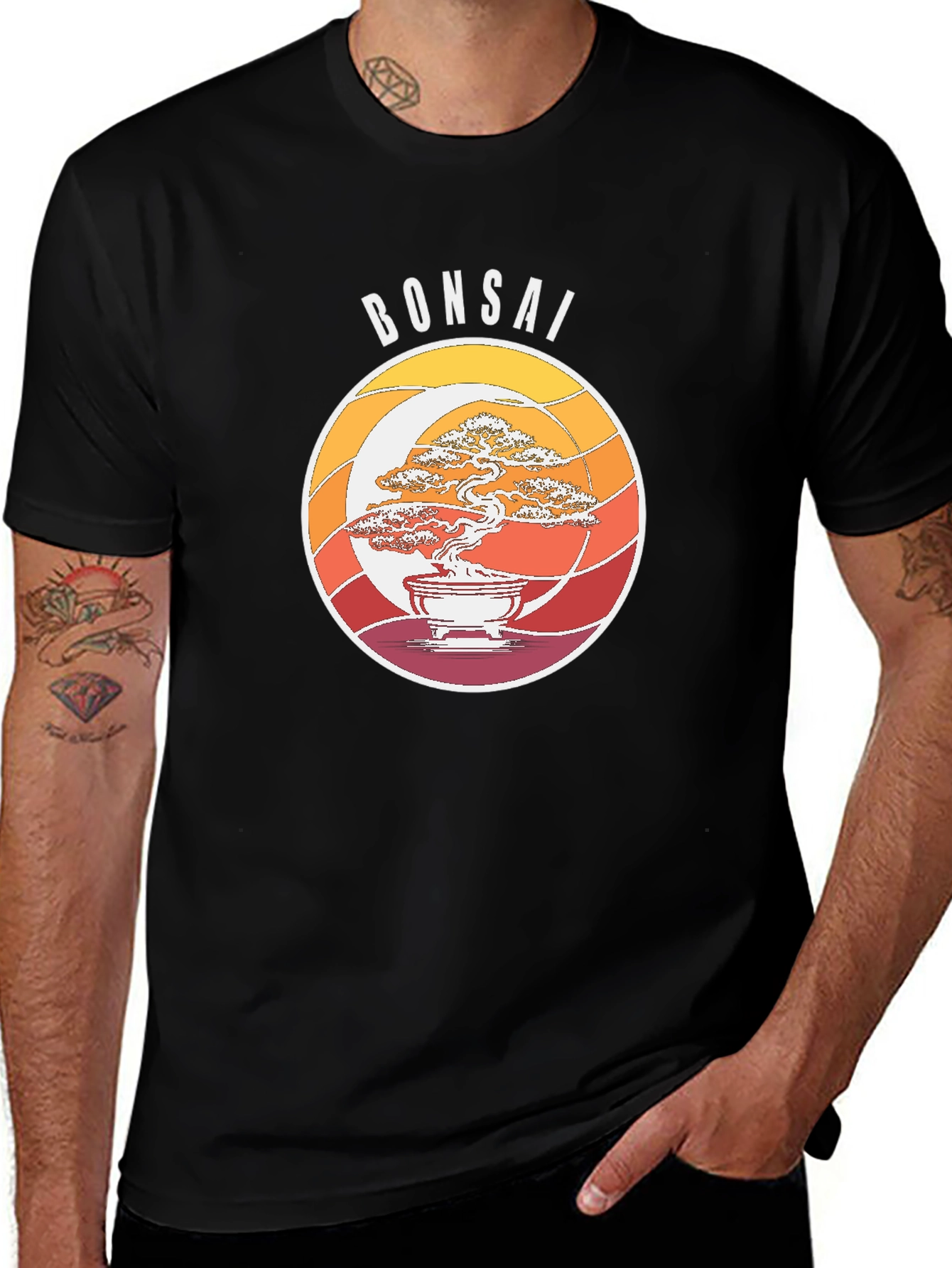 Variant 27 of Retro Bonsai Tree Graphic T-Shirt - Unisex