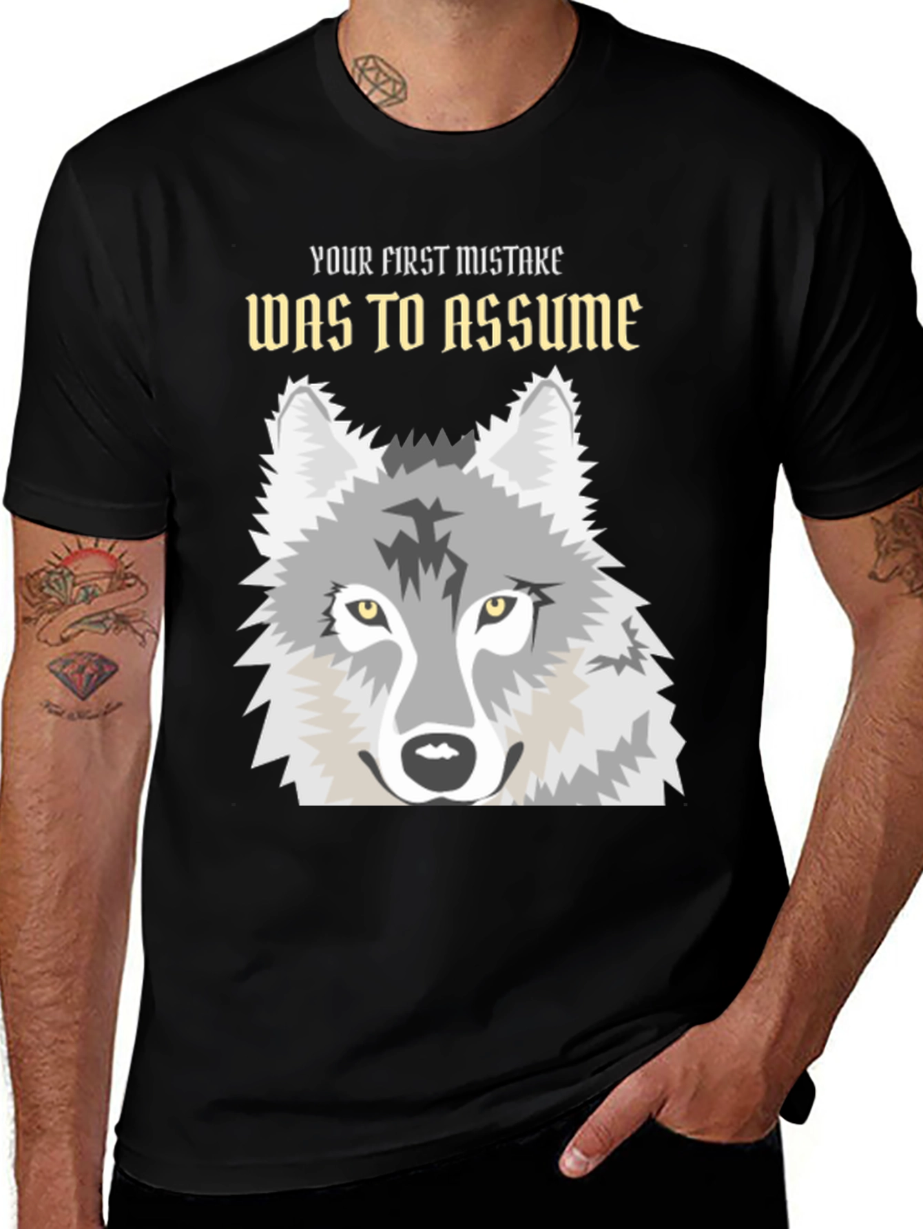 Variant 11 of Wolf Assume Graphic T-Shirt