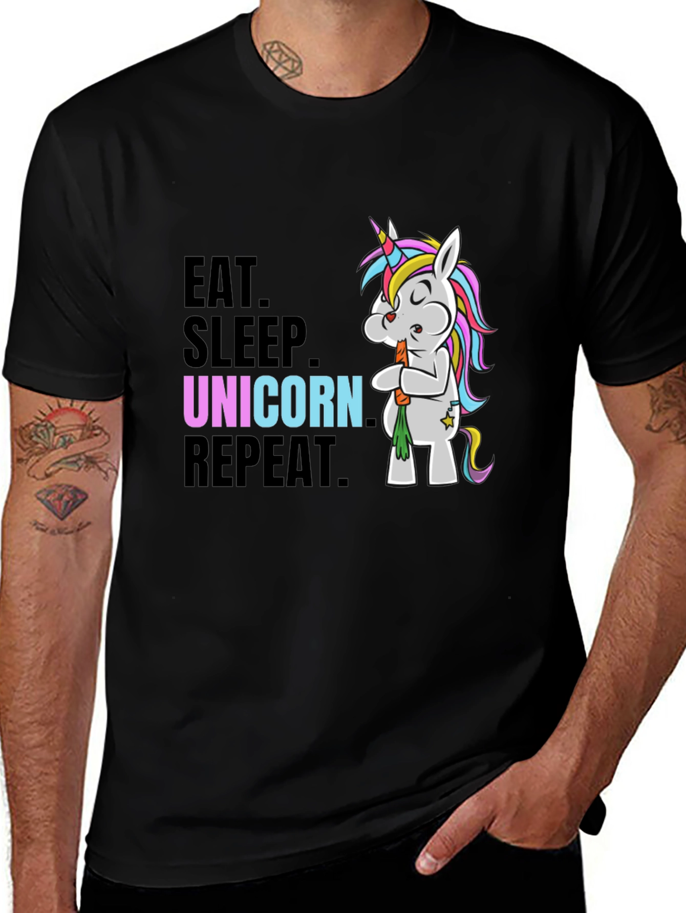 Variant 22 of Eat Sleep Unicorn Repeat Graphic Tee