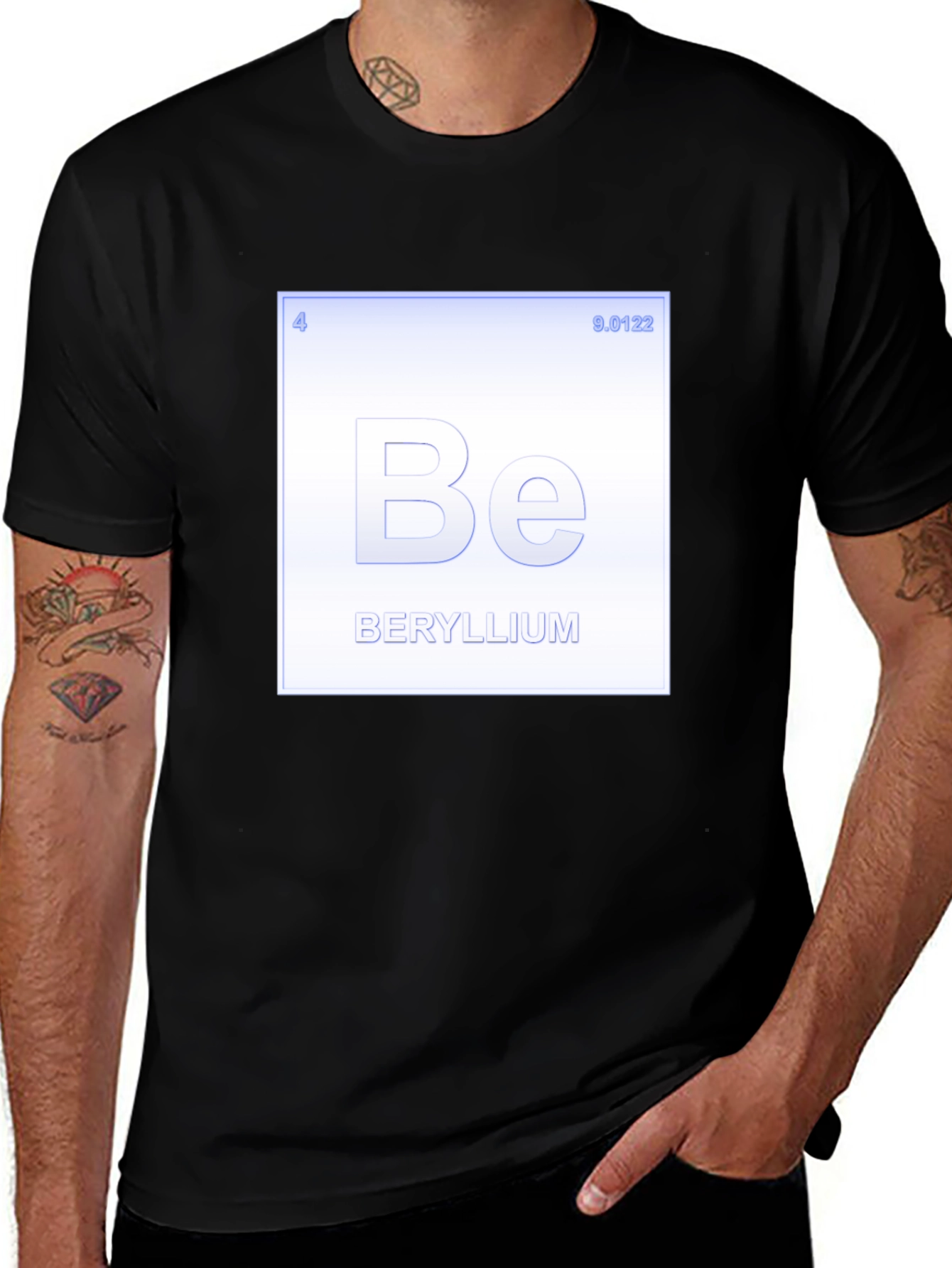 Variant 17 of Beryllium Periodic Table Element T-Shirt - Chemistry Tee