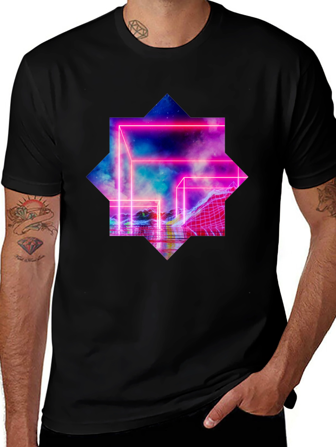 Variant 9 of Retro Wave Black T-Shirt