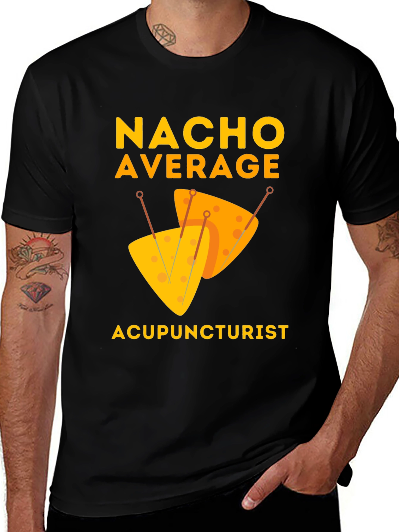 Variant 24 of Nacho Average Acupuncturist Black T-Shirt