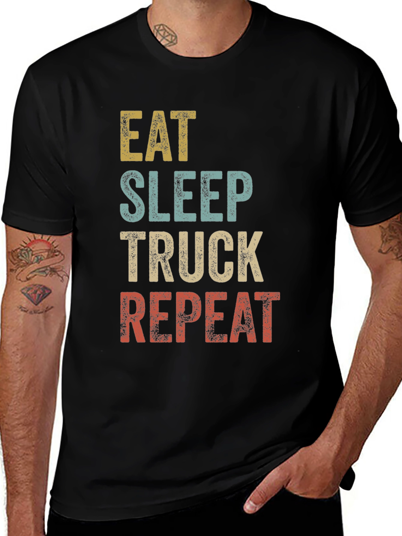 Variant 20 of Eat Sleep Truck Repeat Graphic T-Shirt