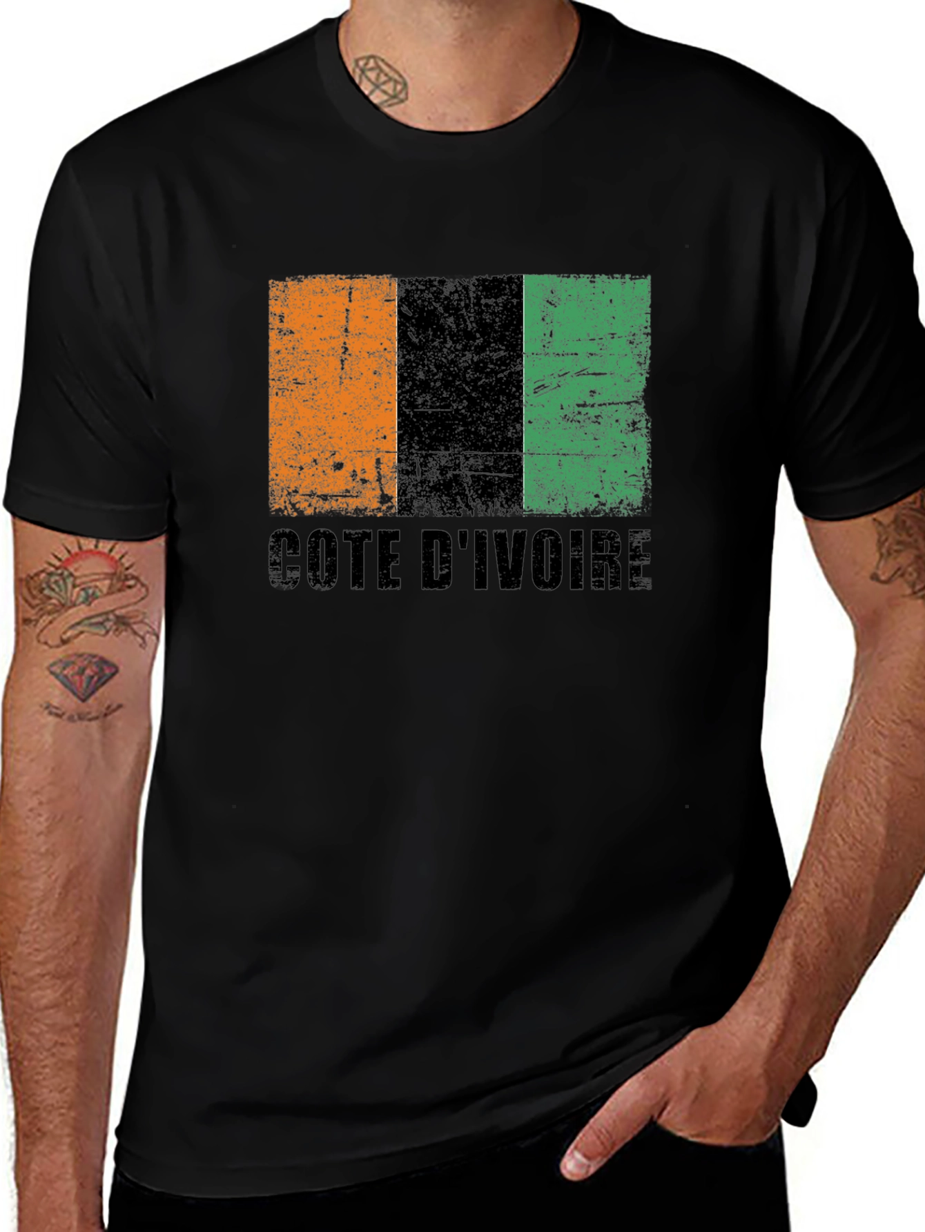 Variant 16 of Côte d'Ivoire Flag Graphic T-Shirt