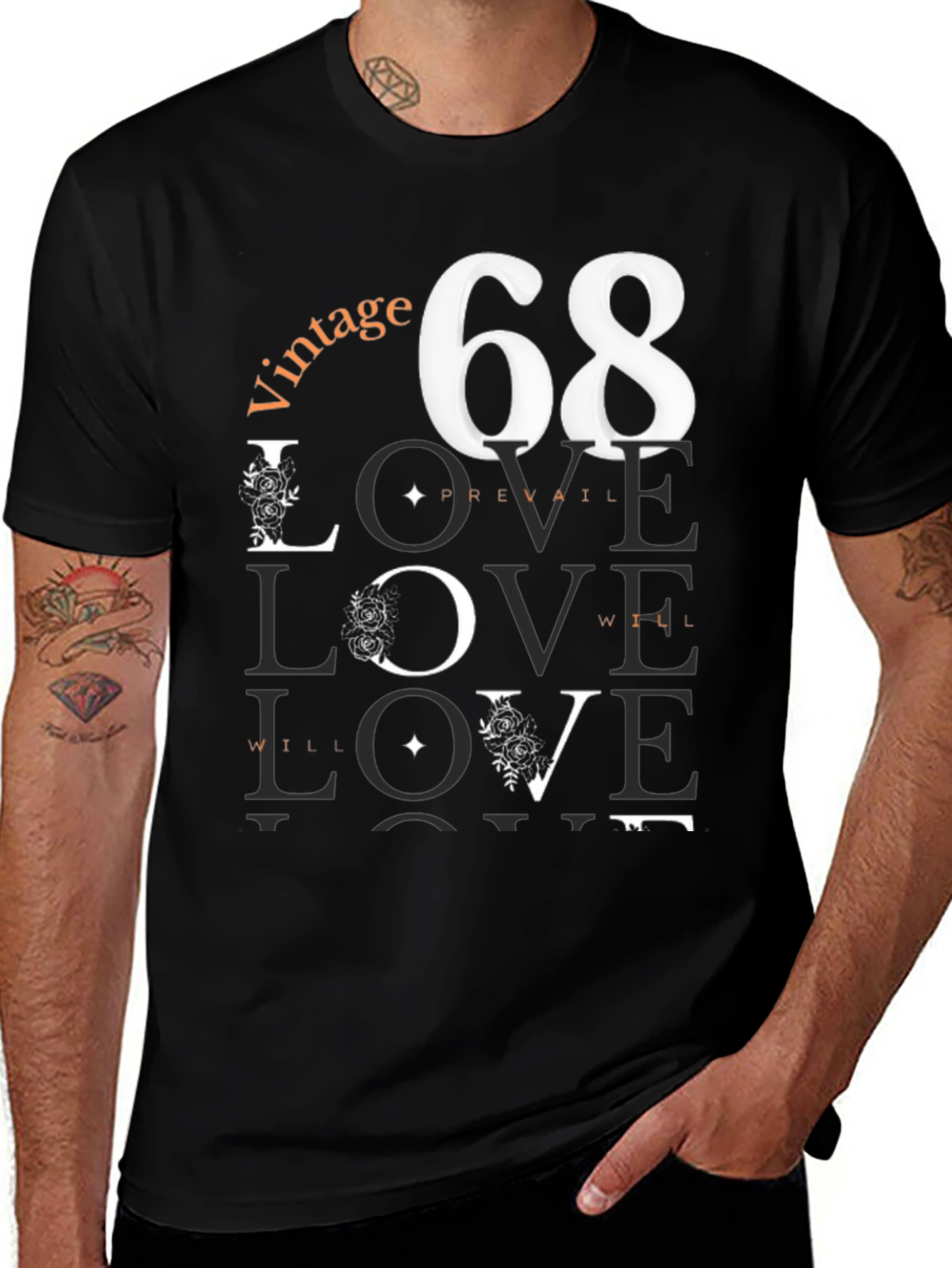 Variant 23 of Vintage 68 Love Will Prevail Graphic T-Shirt