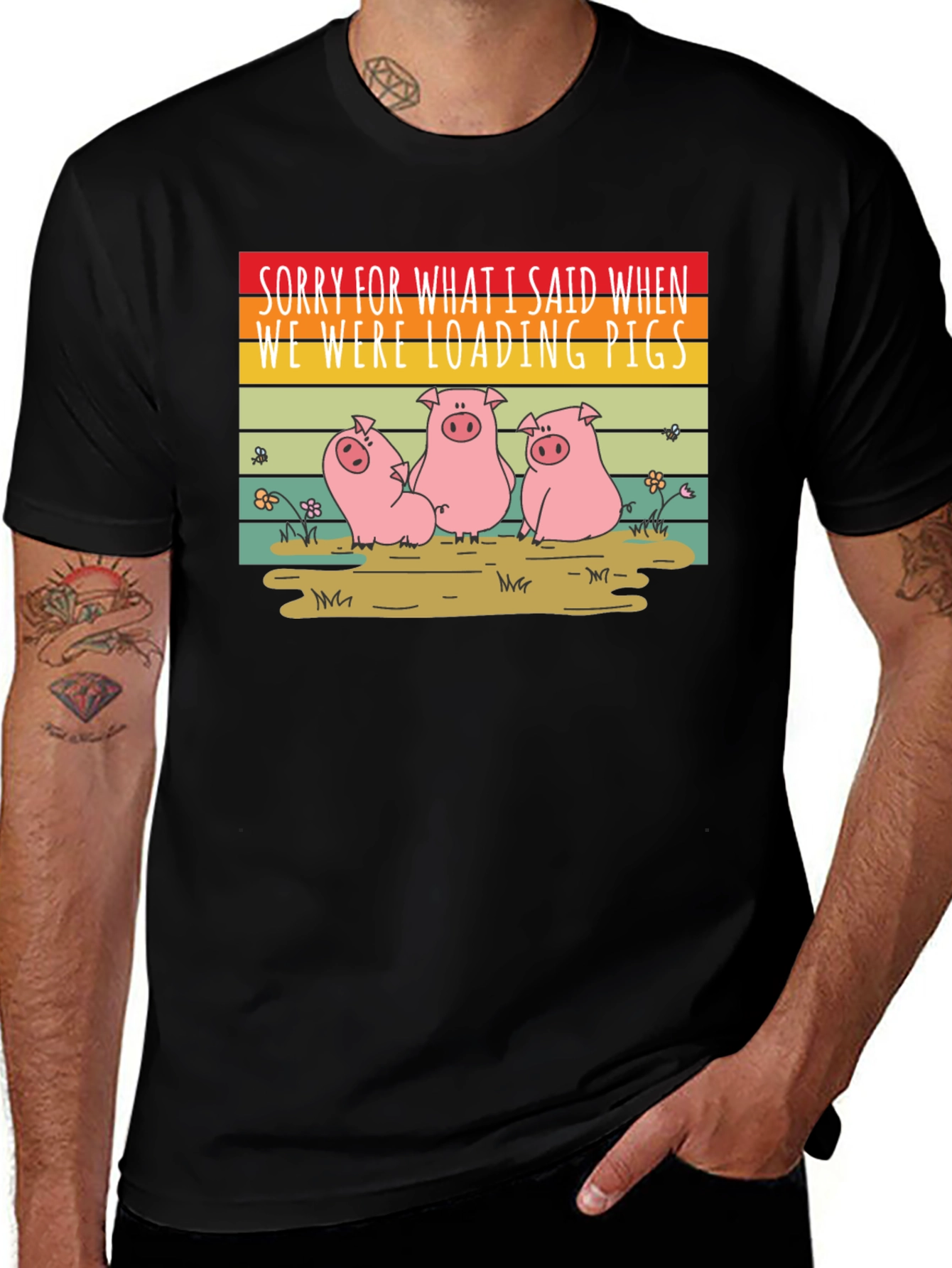 Variant 2 of Funny Pig T-Shirt - Sorry Loading Pigs Quote