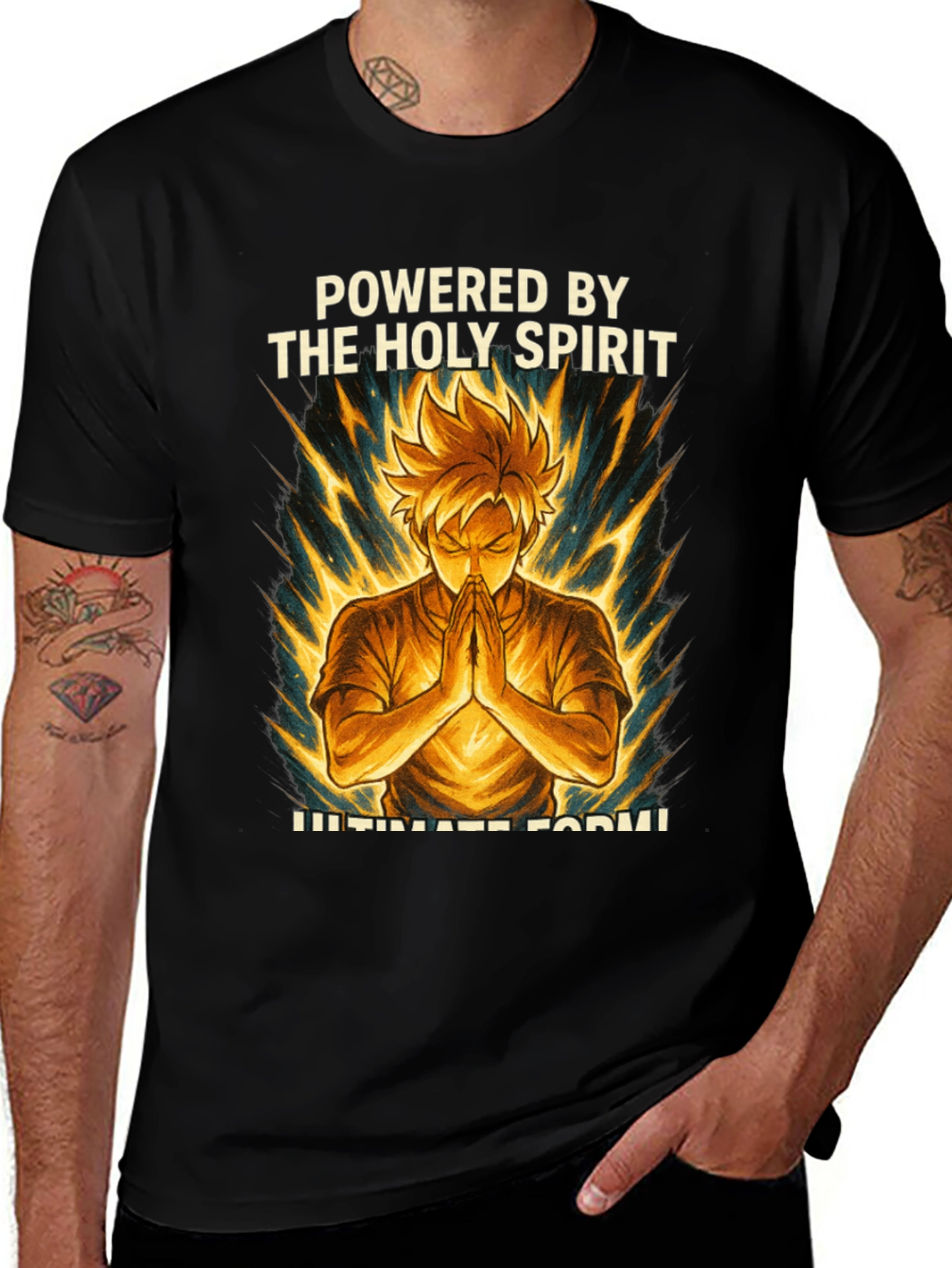 Variant 19 of Powered by The Holy Spirit Anime Style T-Shirt