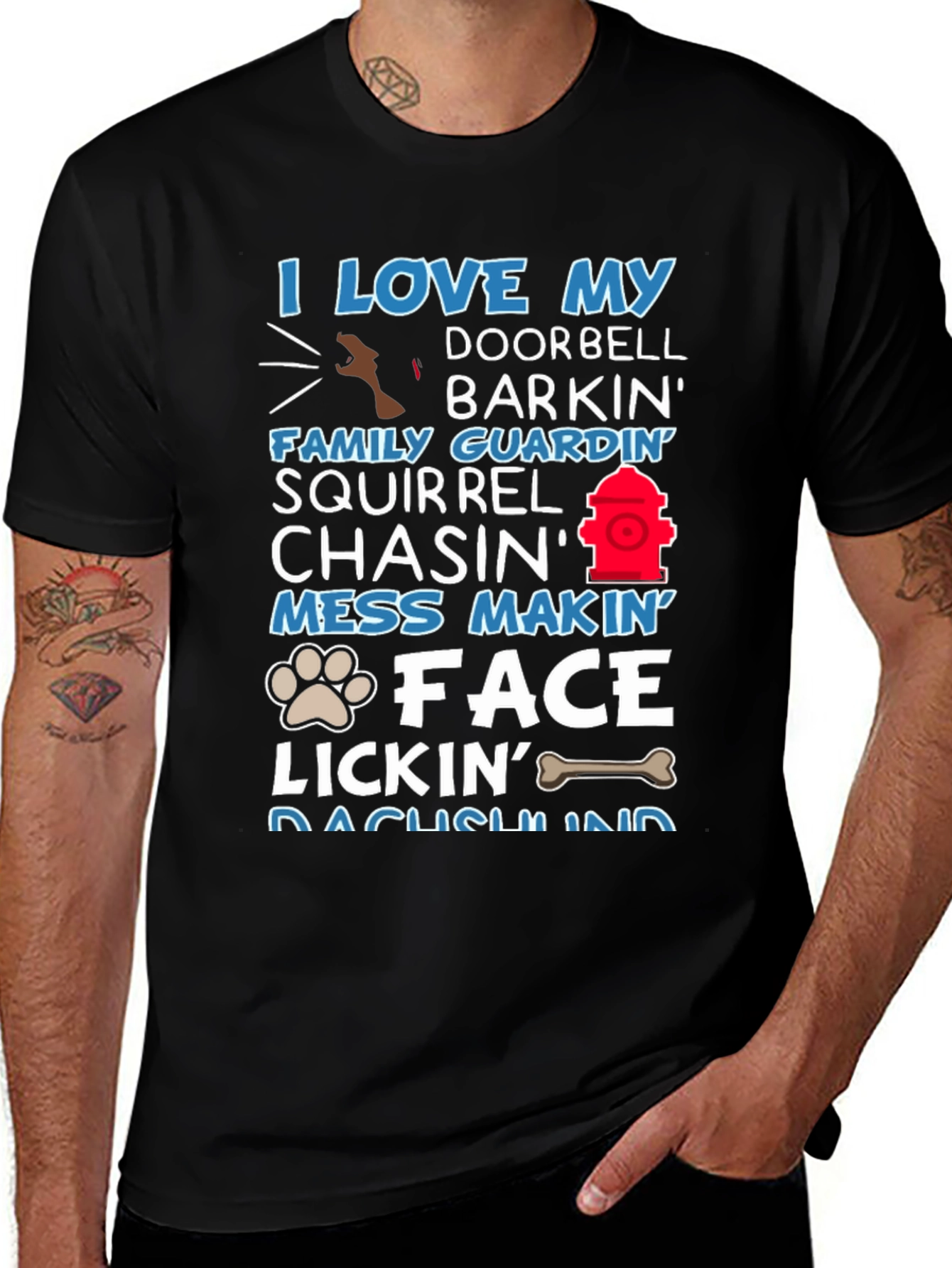 Variant 11 of I LOVE MY DACHSHUND Novelty Graphic Tee