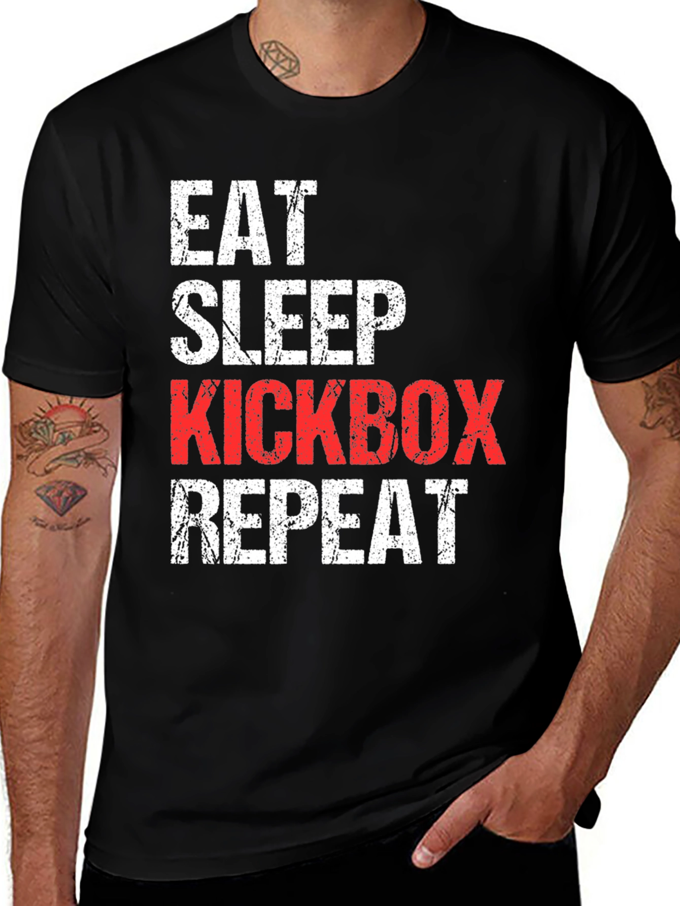 Variant 19 of Eat Sleep Kickbox Repeat T-Shirt